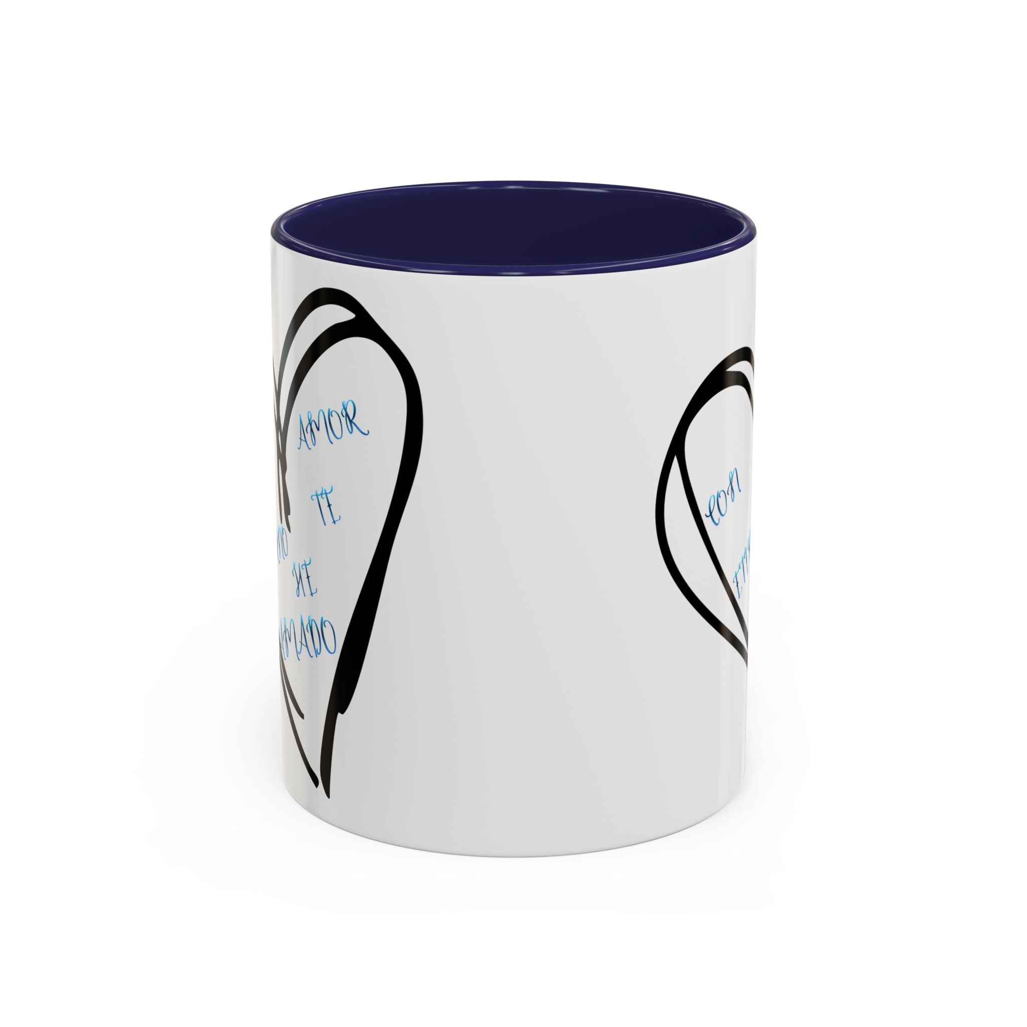 Coffee Mug - Hand-Drawn Heart with Spanish 'Por Amor Te He Amado' Accent