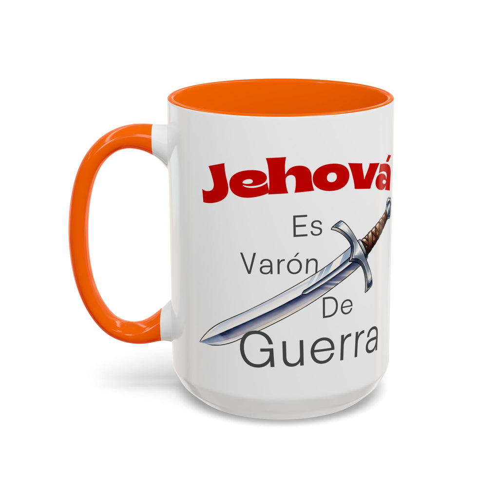 Jehovah Es Varón de Guerra Coffee Mug — Spanish Faith Sword Accent Mug (11/15oz)