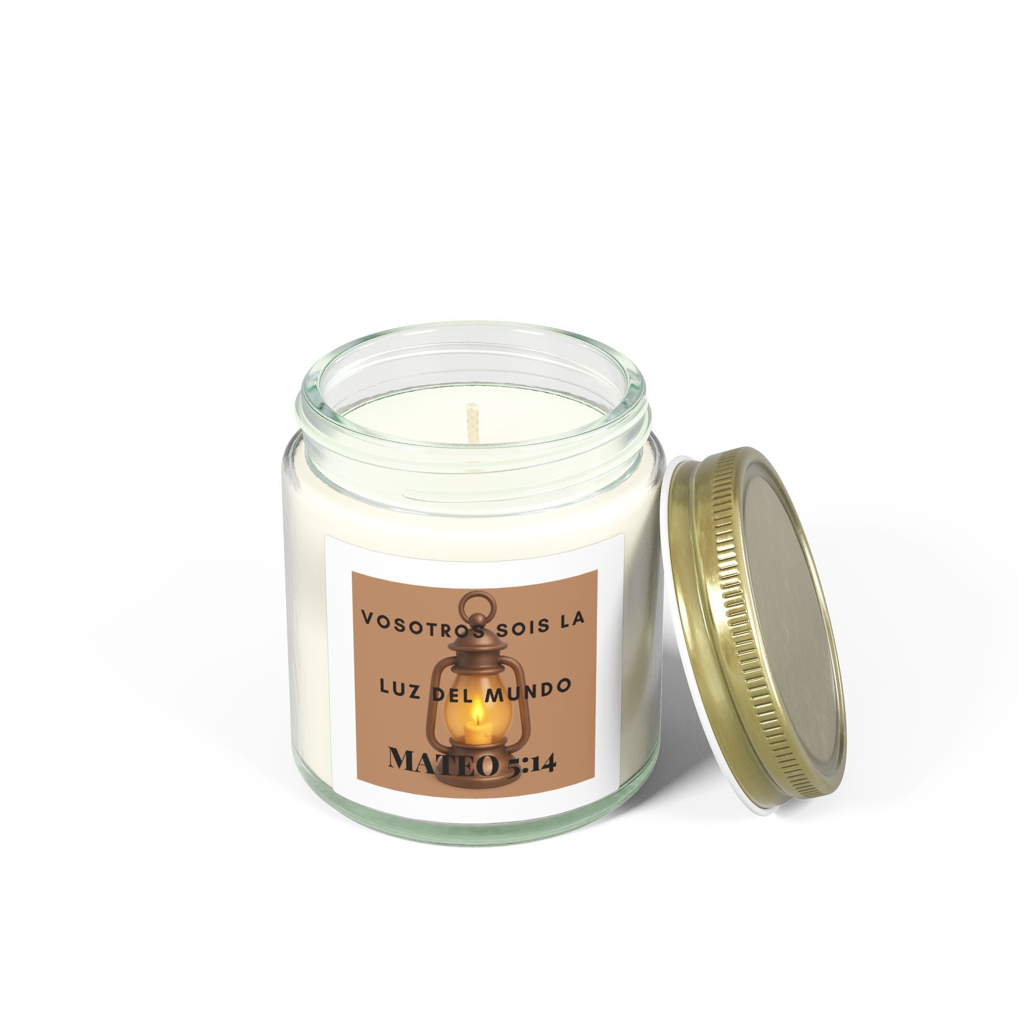 Scented Candle — Coconut Apricot Wax (4oz/9oz) — “Vosotros Sois la Luz del Mundo” Mateo 5:14