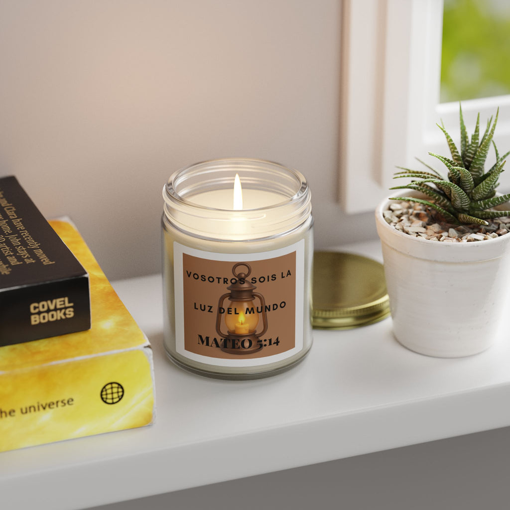 Scented Candle — Coconut Apricot Wax (4oz/9oz) — “Vosotros Sois la Luz del Mundo” Mateo 5:14