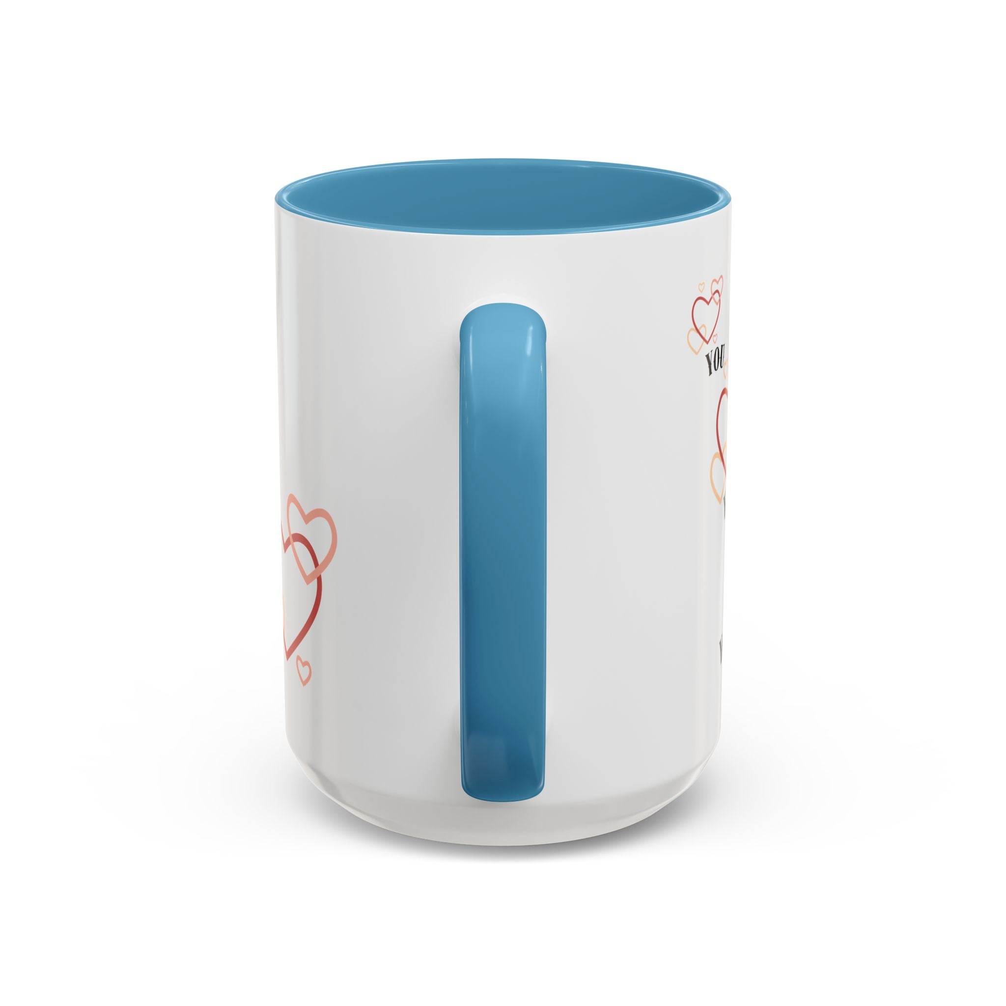 Love You Accent Coffee Mug, Valentine's Day Gift, Heart Mug, Cute Coffee Cup, Romantic Beverage Container