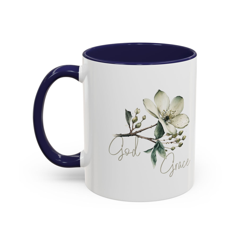 Floral Accent Coffee Mug | God Grace Gift, Nature-Inspired Tea Cup, Inspirational Drinkware for Home, Office, Mother's Day