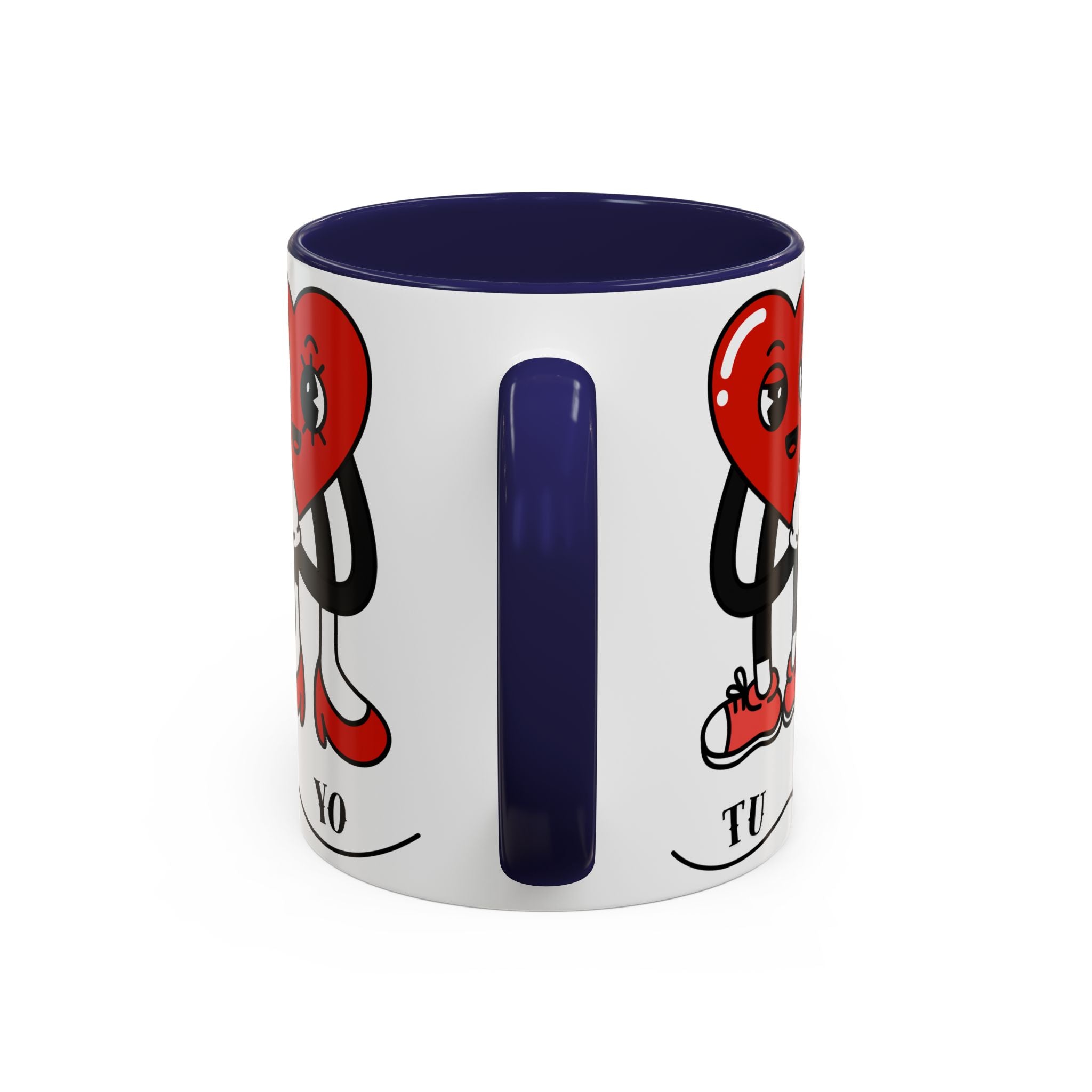Valentine Heart Couple Coffee Mug – "Tu y Yo" Cute Romantic Accent Mug