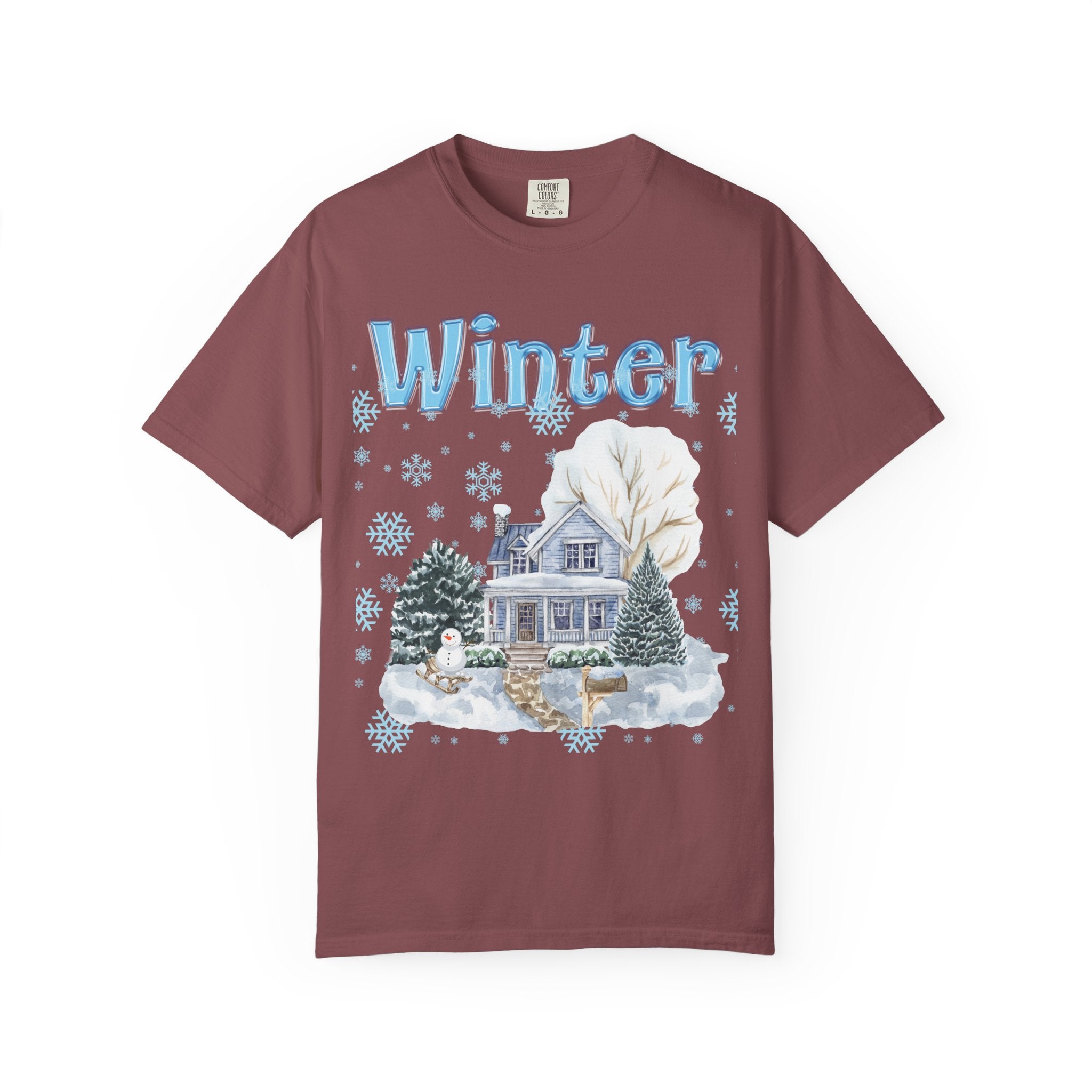 Winter-Themed Unisex Garment-Dyed T-shirt