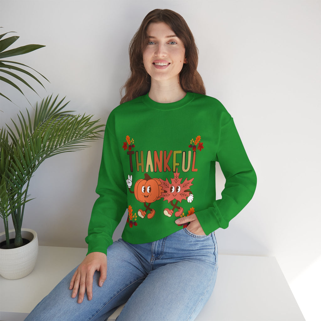 Thankful Autumn Crewneck Sweatshirt, Cozy Fall Sweater, Unisex Sweatshirt, Thanksgiving Gift, Cute Seasonal Apparel