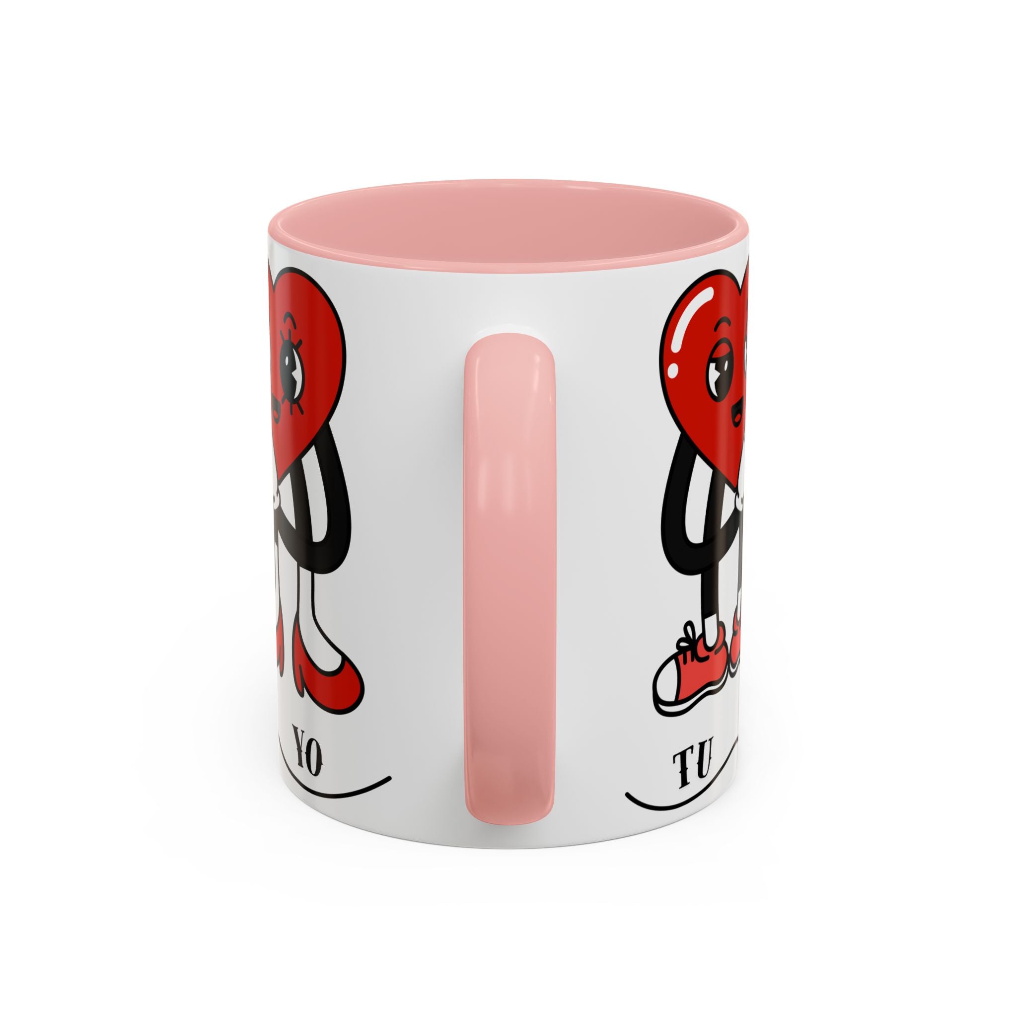 Valentine Heart Couple Coffee Mug – "Tu y Yo" Cute Romantic Accent Mug