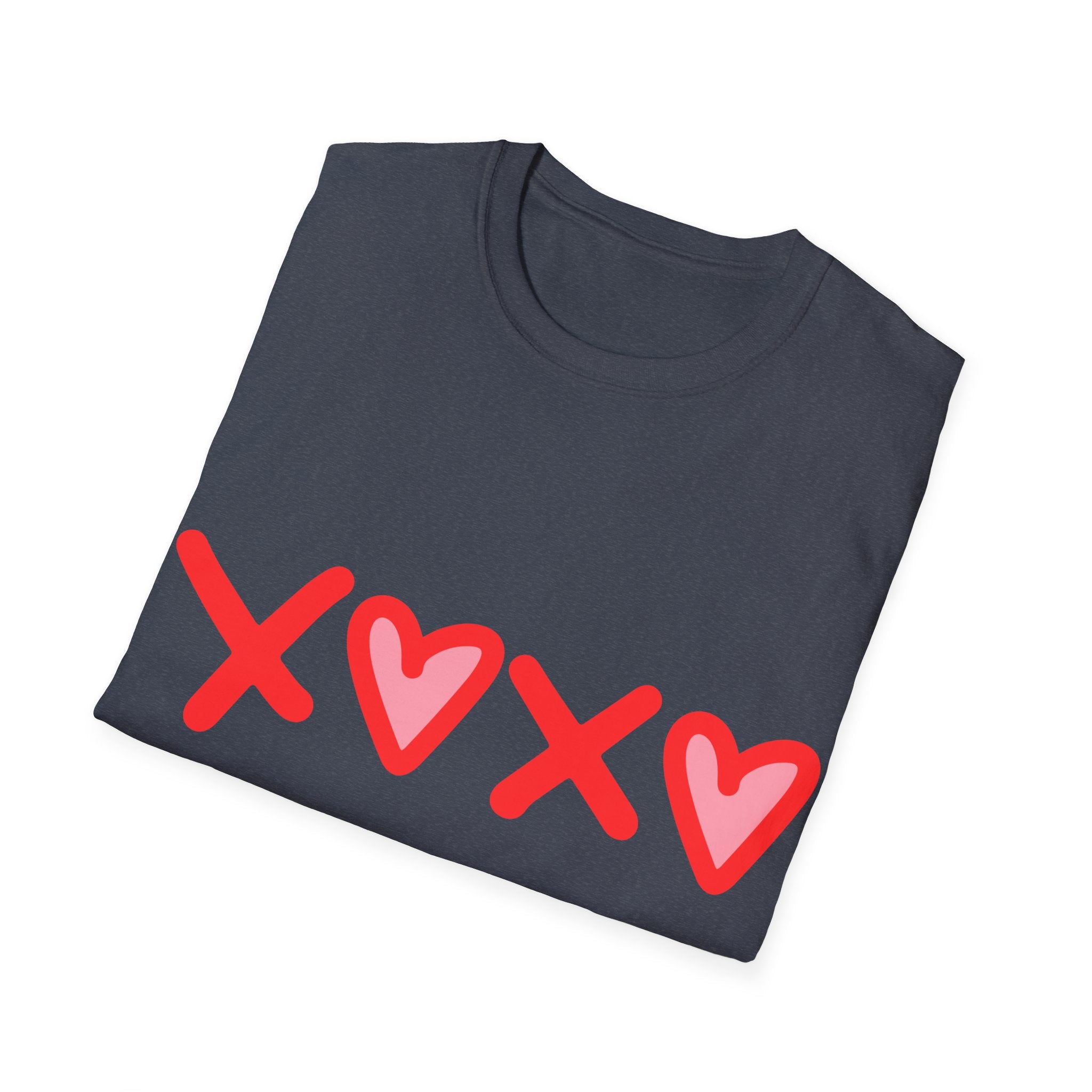 XX Valentine’s Day Tee – Cute Red Heart Hugs & Kisses T-Shirt