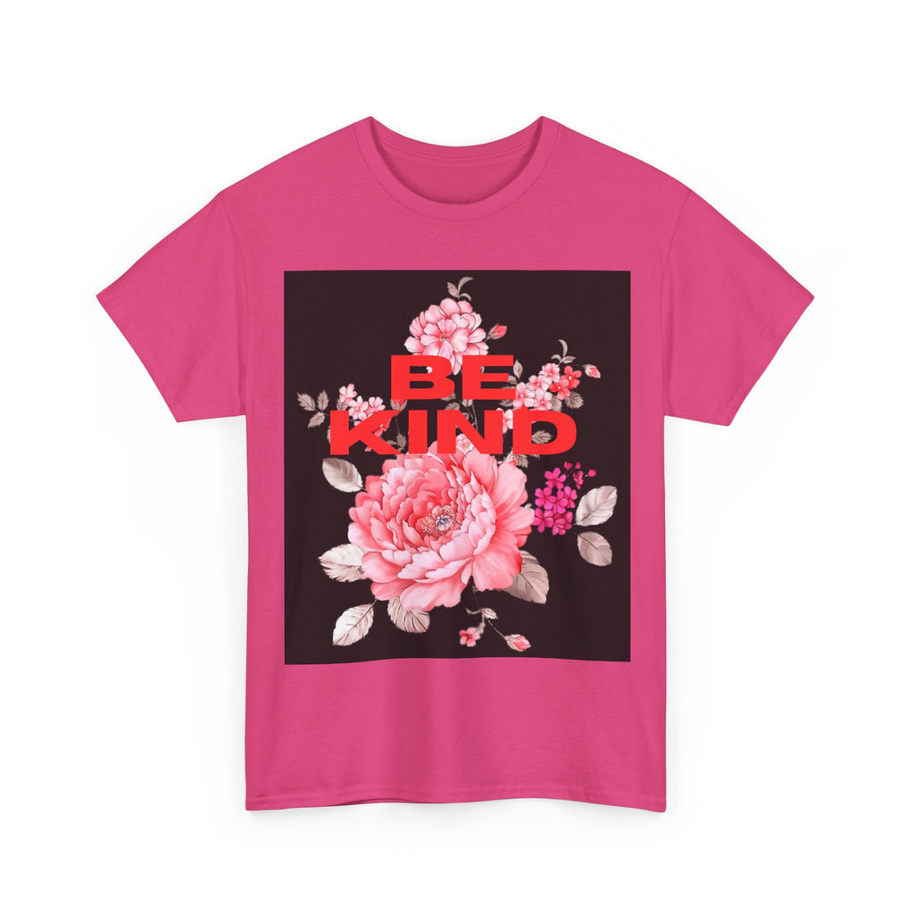 Unisex Heavy Cotton Tee - 'Be Kind' Floral Design, Motivational T-Shirt, Positive Vibes, Gifts for Friends, Casual Wear