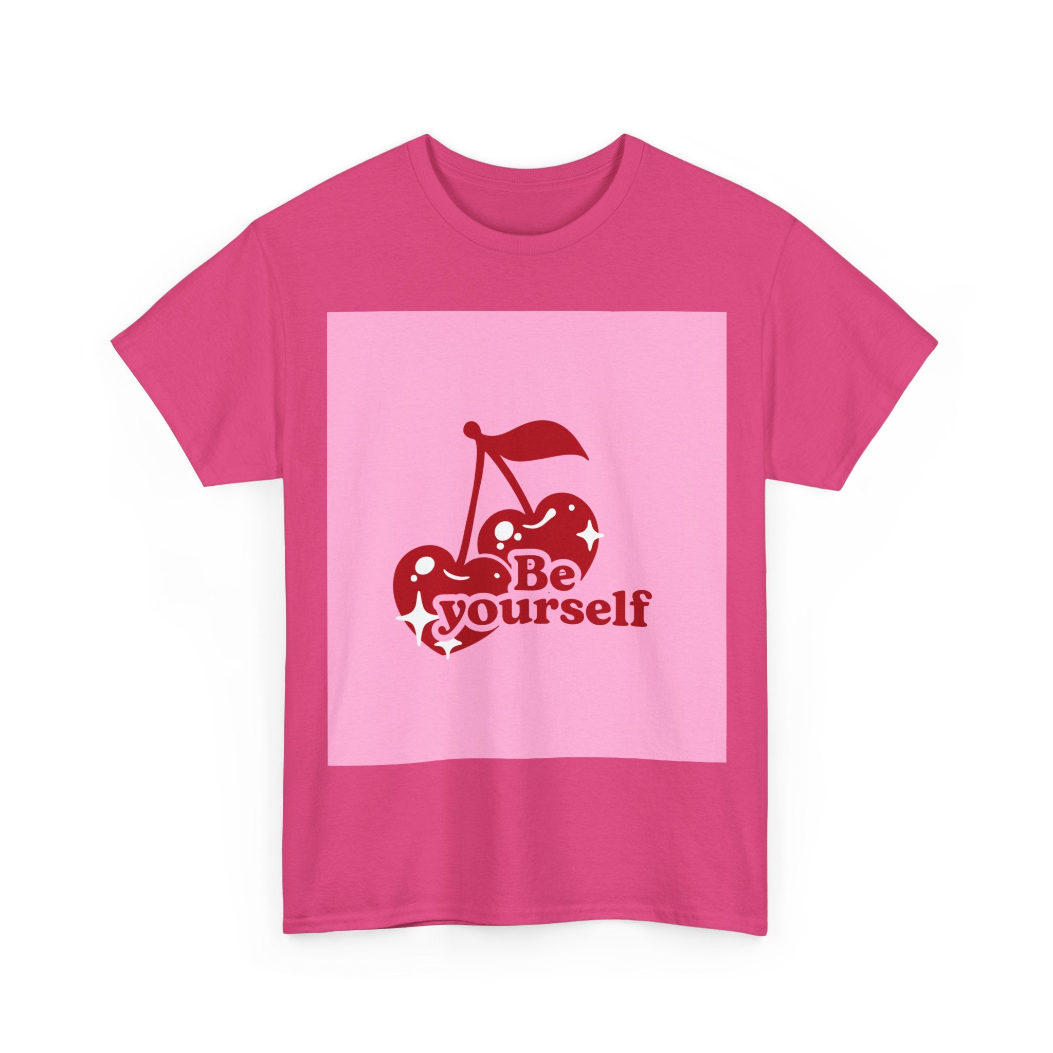 Be Yourself Cherry Graphic Tee, Unisex Cotton T-Shirt, Casual Wear, Gift for Friends, Positive Vibes, Ideal for Summer