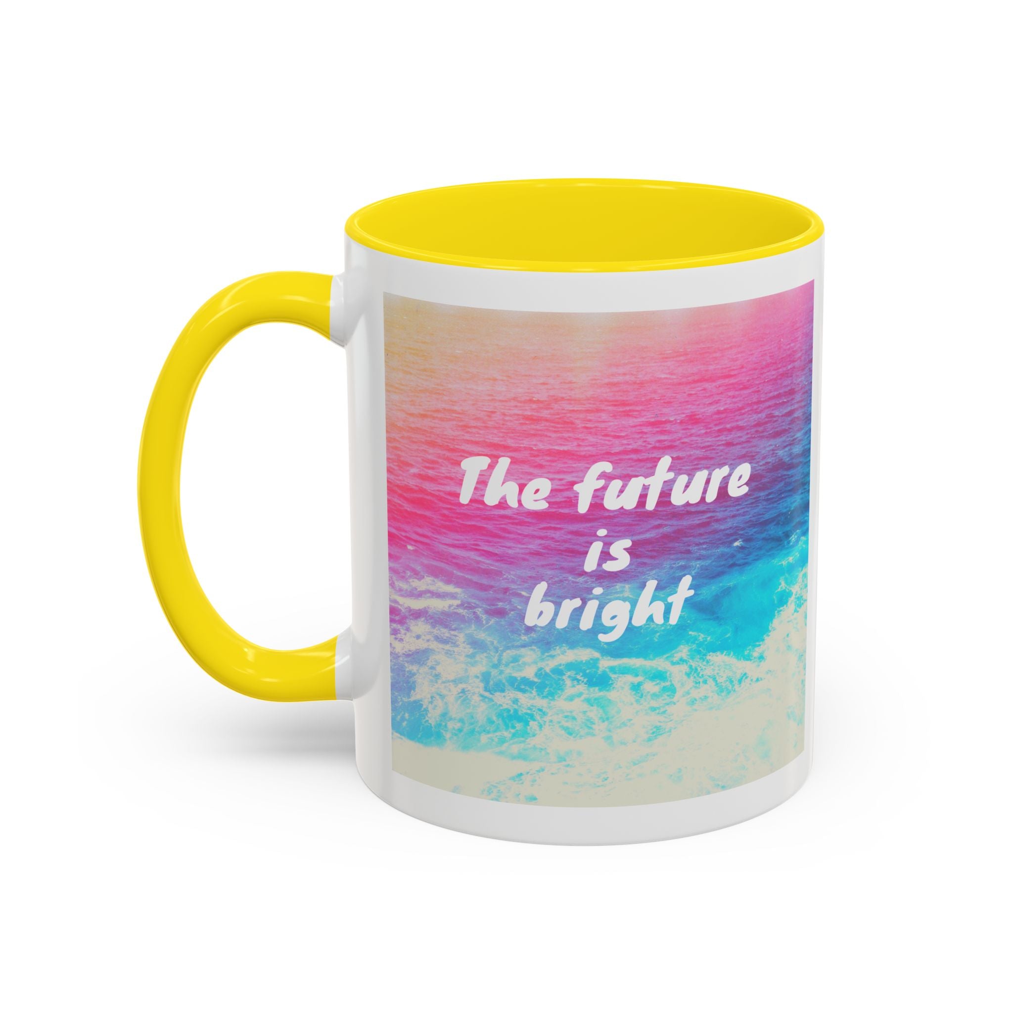 Ocean Background Future Is Bright Accent Coffee Mug (11, 15oz)