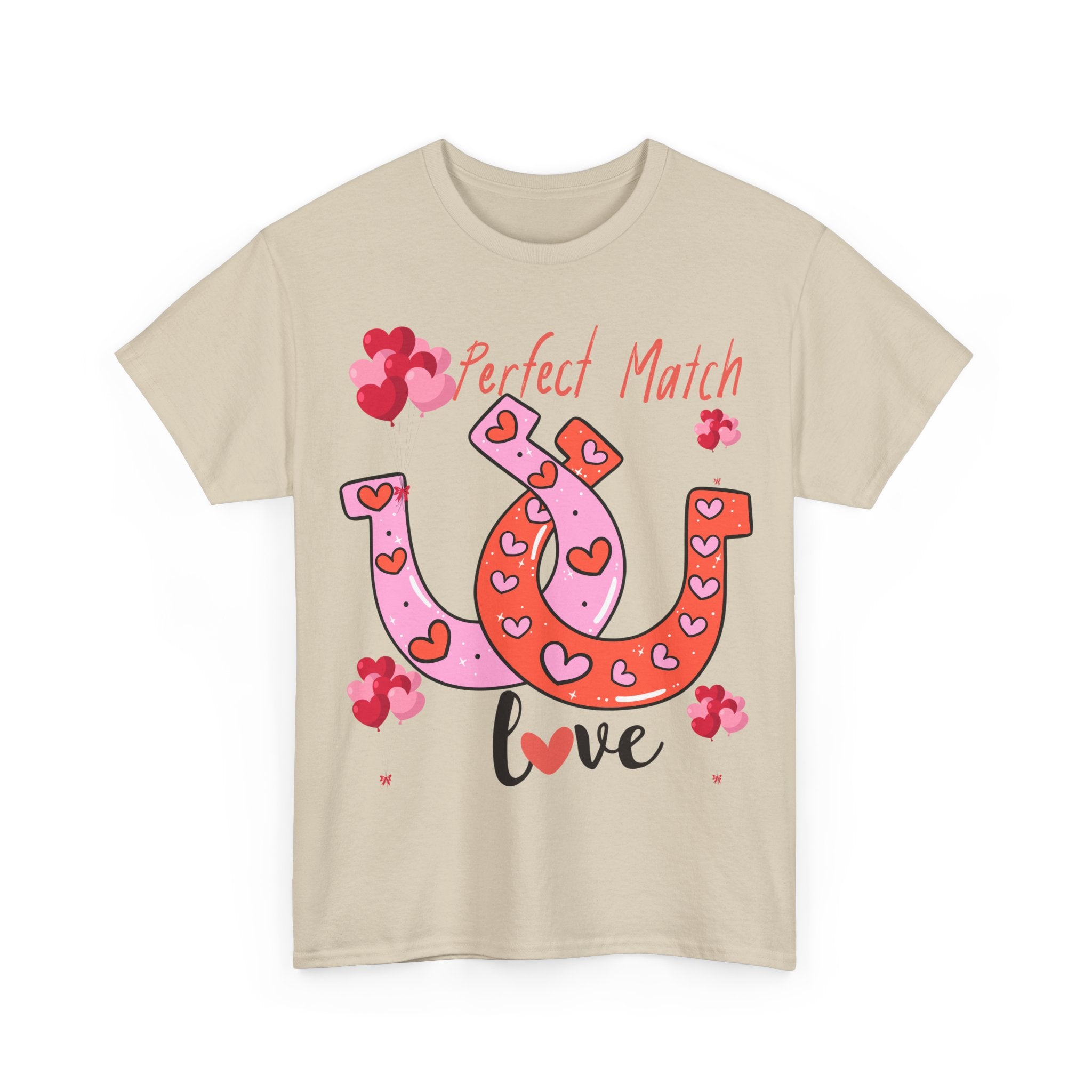 Perfect Match Love T-Shirt — Cute Horseshoe Valentine Tee
