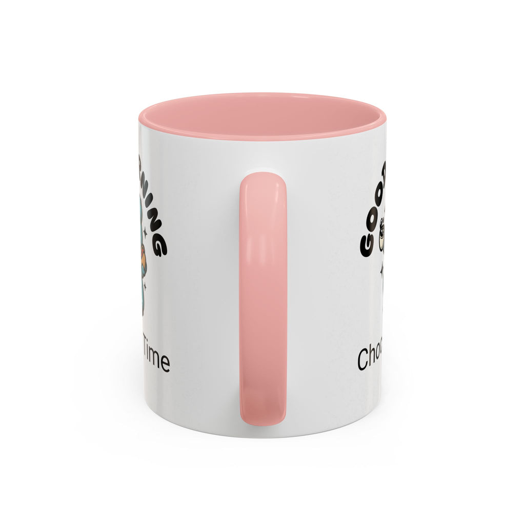 Cheerful Accent Coffee Mug, Good Morning Mug, Hot Beverage Cup, Chocolate Time Gift, Fun Kitchen Decor