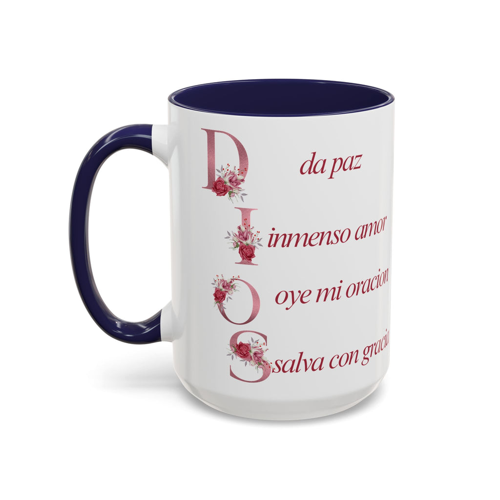 Inspirational Accent Coffee Mug with Floral Design - 11/15oz