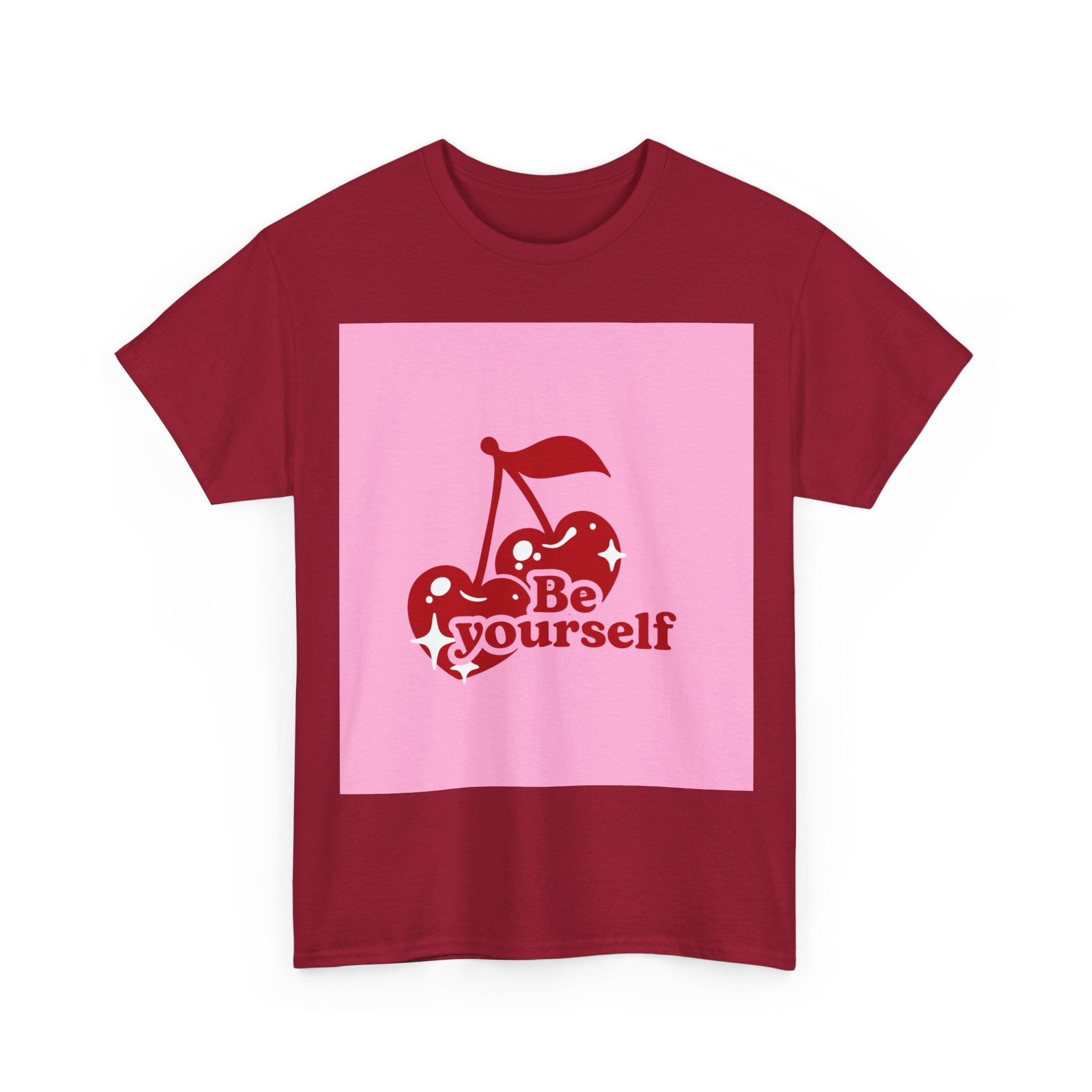 Be Yourself Cherry Graphic Tee, Unisex Cotton T-Shirt, Casual Wear, Gift for Friends, Positive Vibes, Ideal for Summer