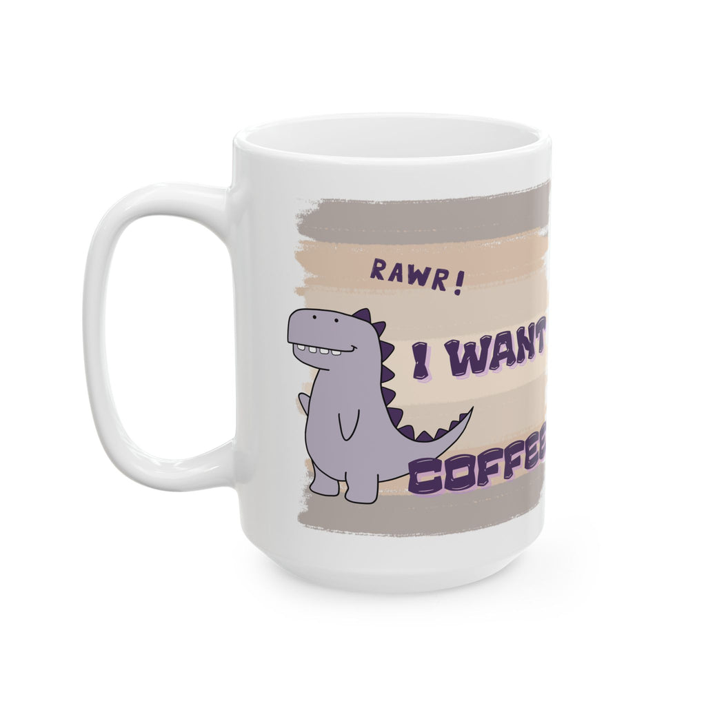 Cute Dinosaur Coffee Mug | Fun Ceramic Cup for Coffee Lovers | Gift for Birthdays, Holidays, Office Use, Cute Mug