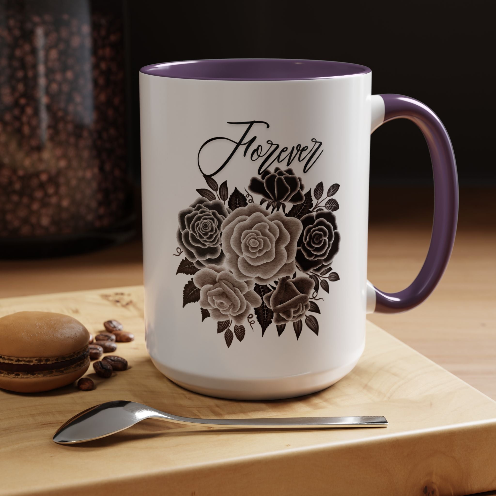 Elegant Floral Accent Coffee Mug for Coffee Lovers, Gift for Her, Home Decor, Valentine's Day, Birthday