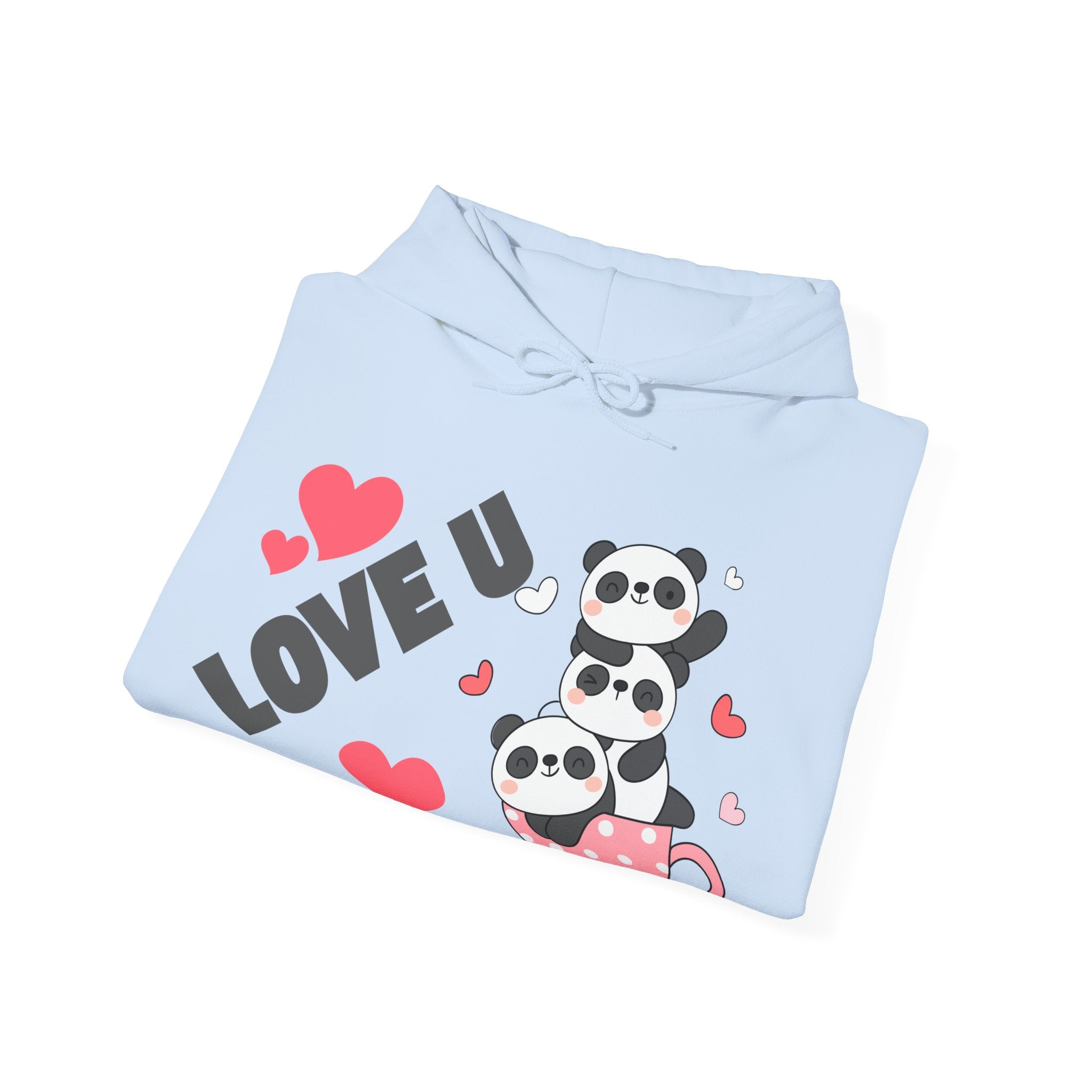 Cute Panda Love Hoodie for Couples, Valentine's Day Gift, Cozy Sweatshirt, Unisex Love Hoodie, Animal Lover Apparel, Cute Sweatshirt