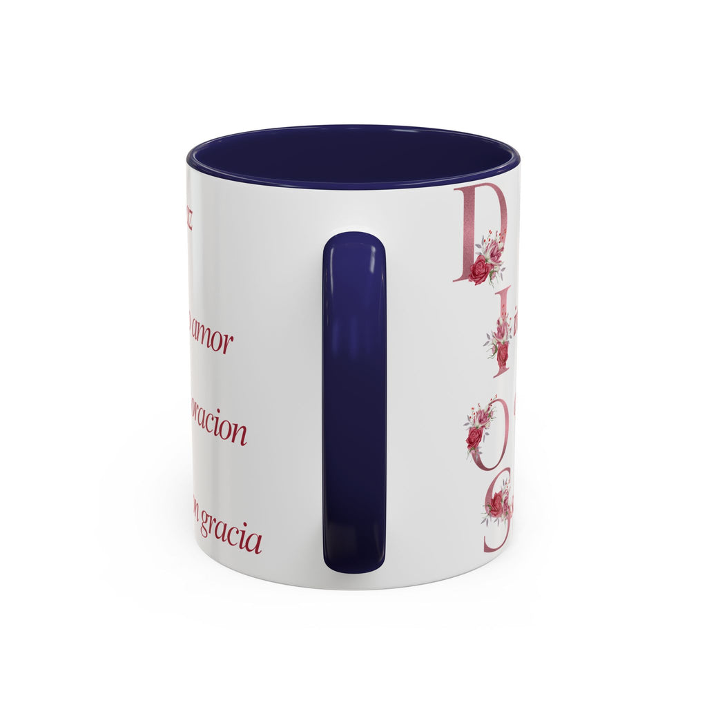 Inspirational Accent Coffee Mug with Floral Design - 11/15oz