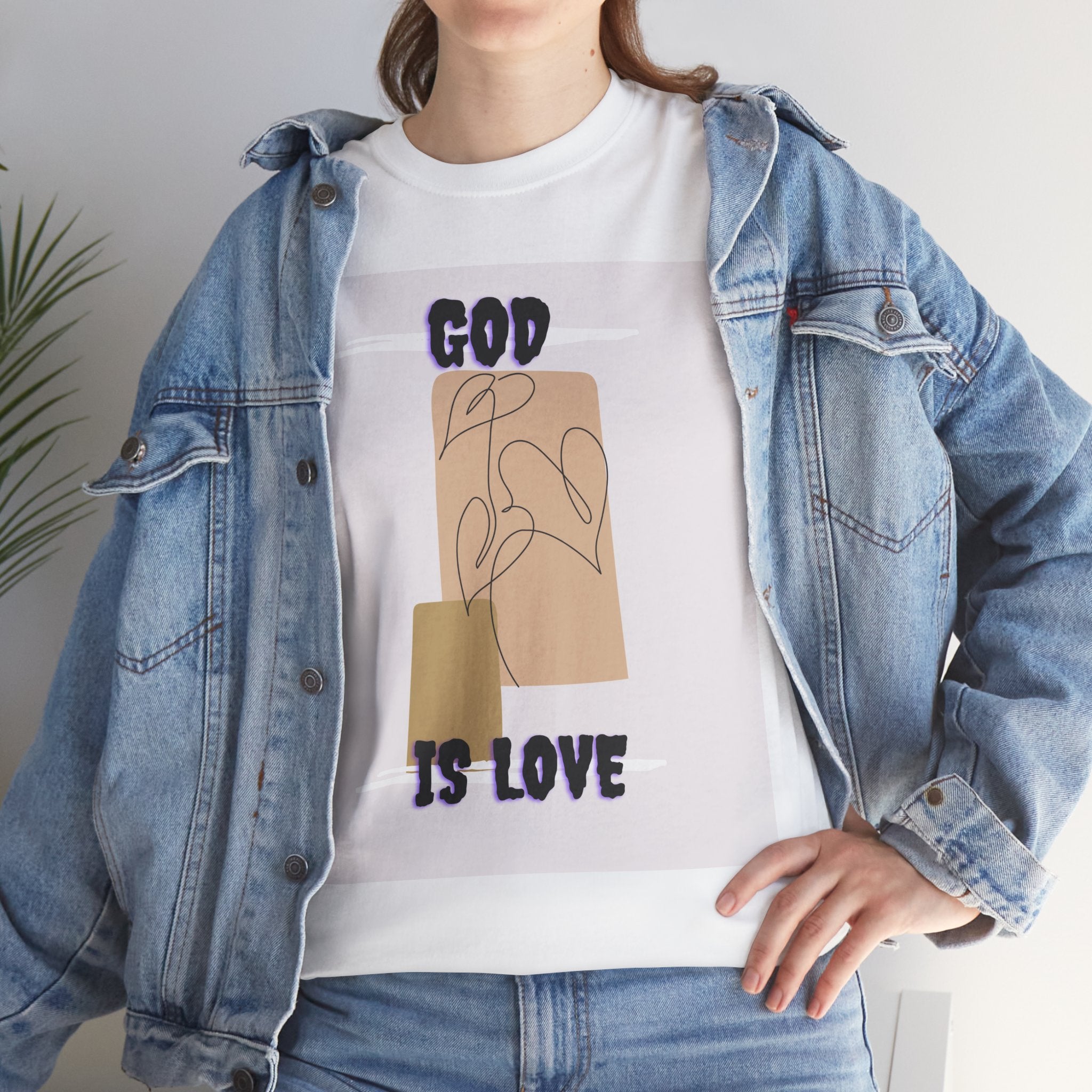 God Is Love Unisex Heavy Cotton Tee, Inspirational T-Shirt, Faith-Based Apparel, Christian Gift, Everyday Wear