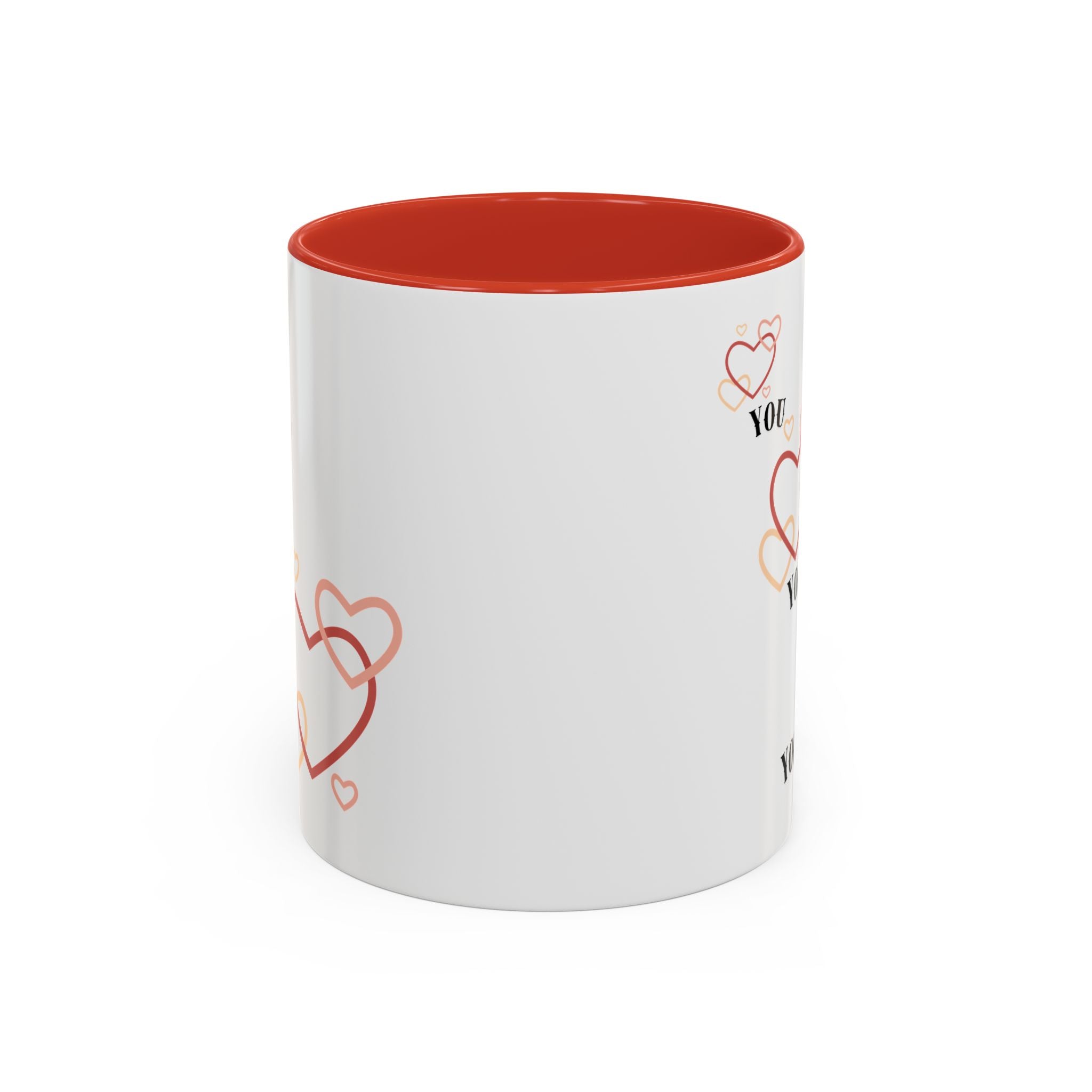 Love You Accent Coffee Mug, Valentine's Day Gift, Heart Mug, Cute Coffee Cup, Romantic Beverage Container