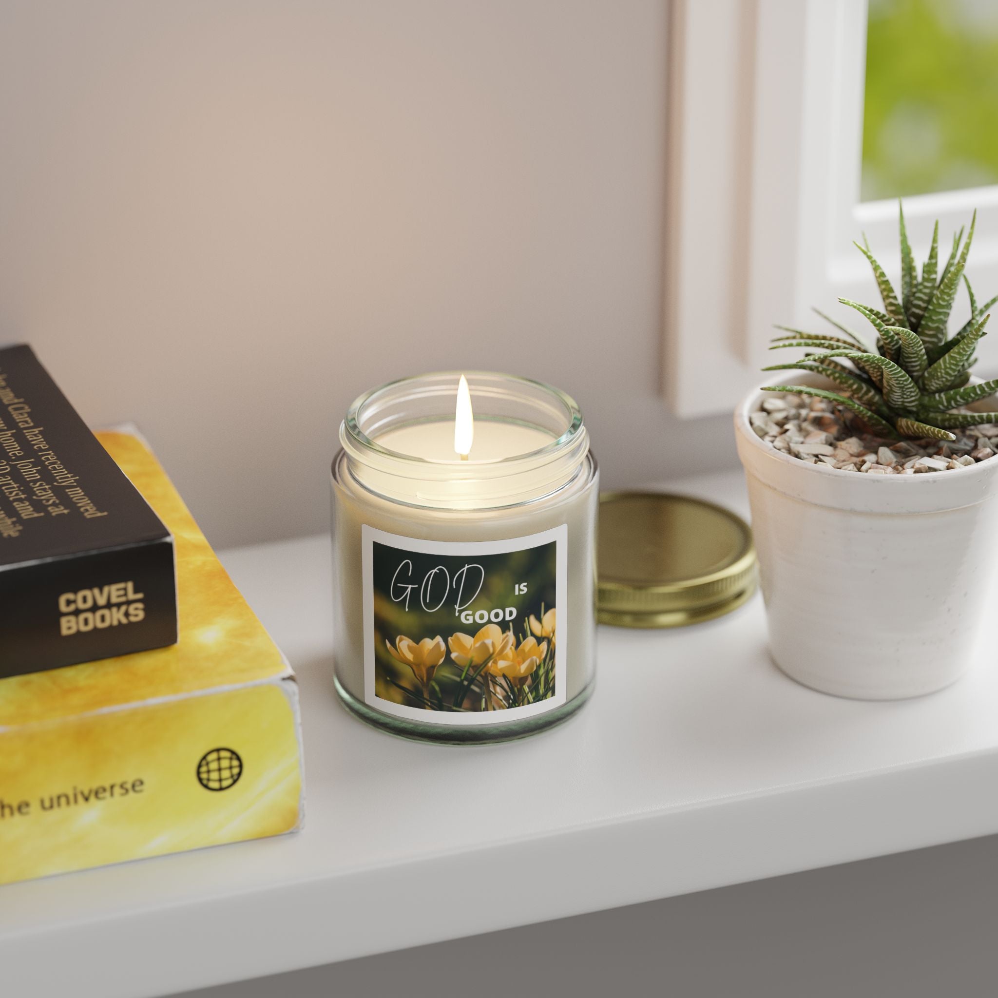 God Is Good Scented Candle — Coconut Apricot Wax (4oz, 9oz)