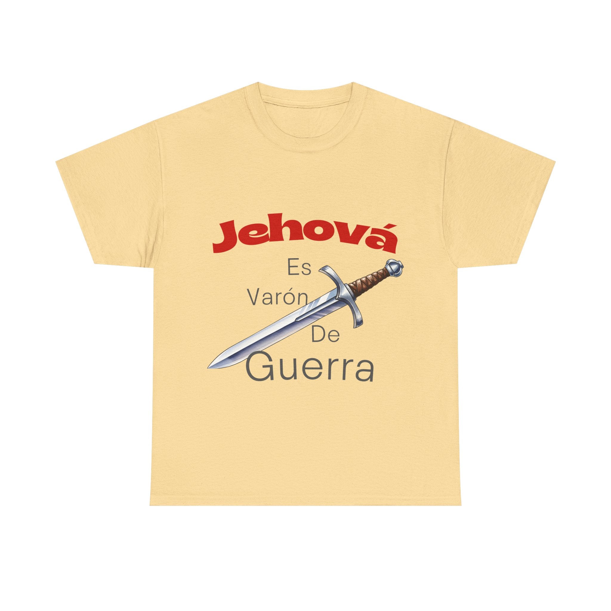 Jehová Es Varón De Guerra T-Shirt — Spanish Christian Sword Design