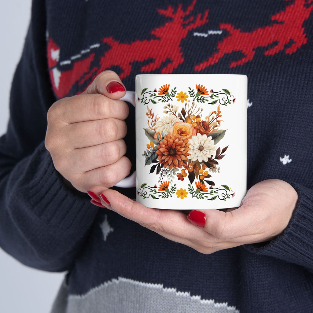 Floral Ceramic Mug - Perfect Gift for Tea Lovers, Home Decor, Coffee Time, Housewarming, Mother's Day