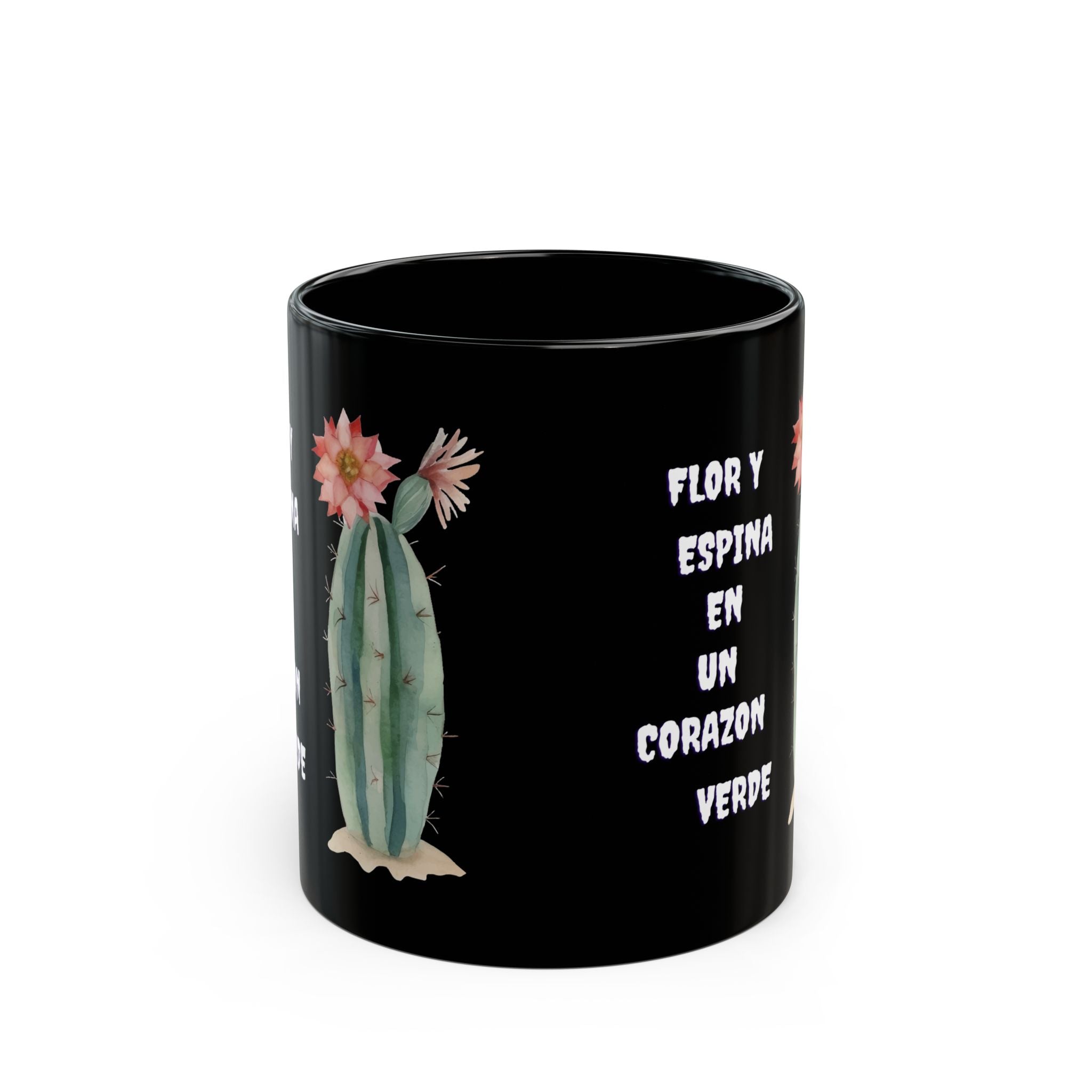 Cactus Love Black Mug - Perfect Gift for Plant Lovers, Home Decor, Coffee Lovers, Minimalist Style, Fun Quotes