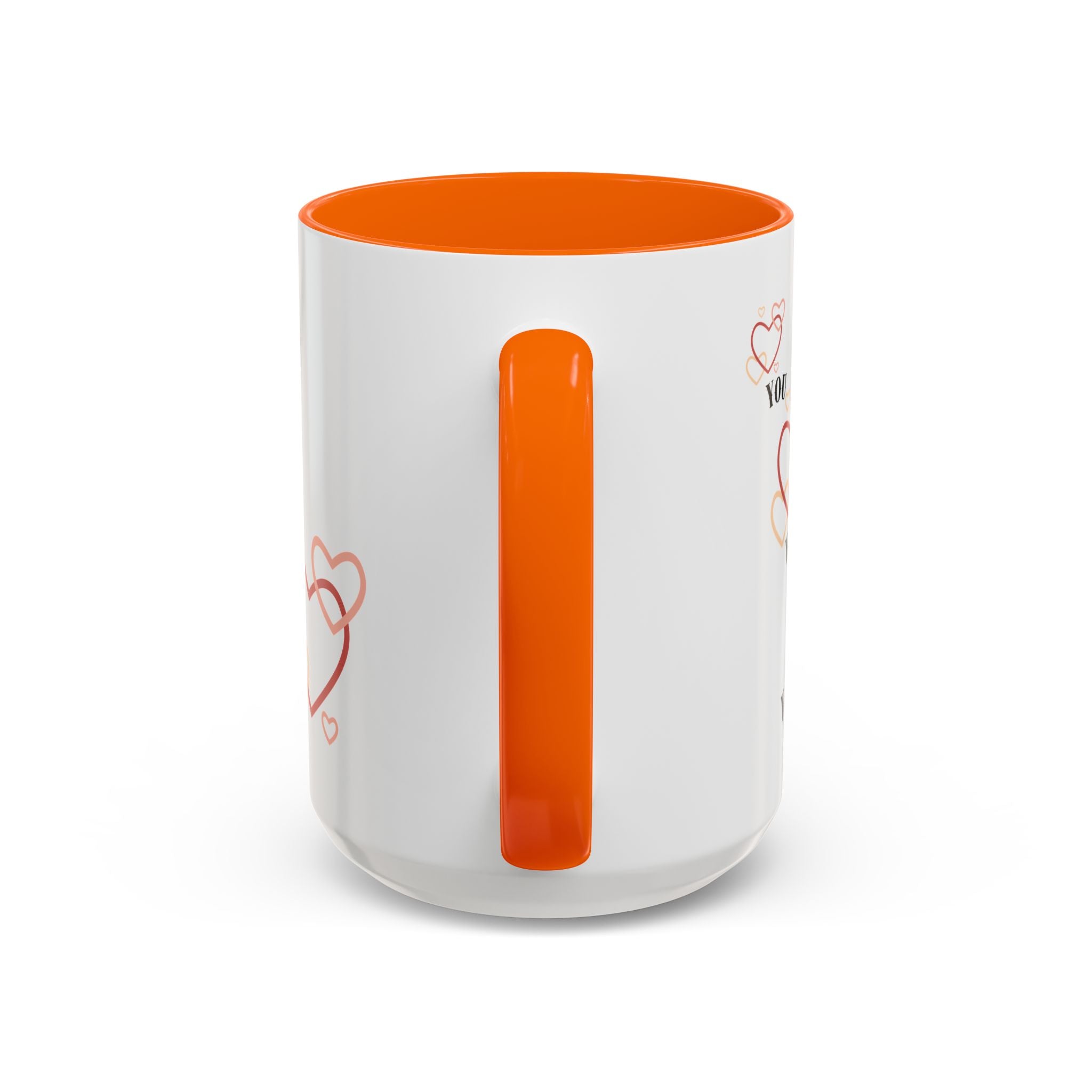 Love You Accent Coffee Mug, Valentine's Day Gift, Heart Mug, Cute Coffee Cup, Romantic Beverage Container