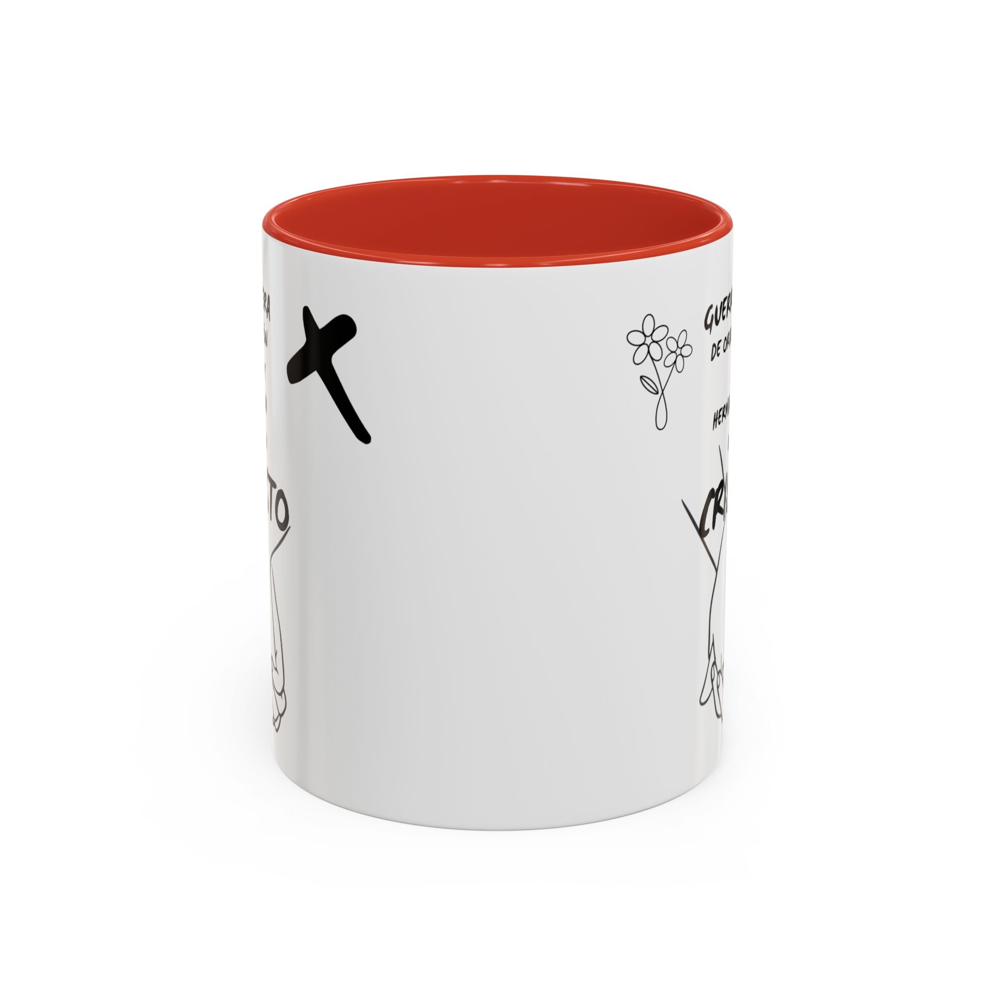 Christian Prayer Warrior Mug — "Guerrera de Oración y Hermana en Cristo" Accent Coffee Cup (11/15oz)