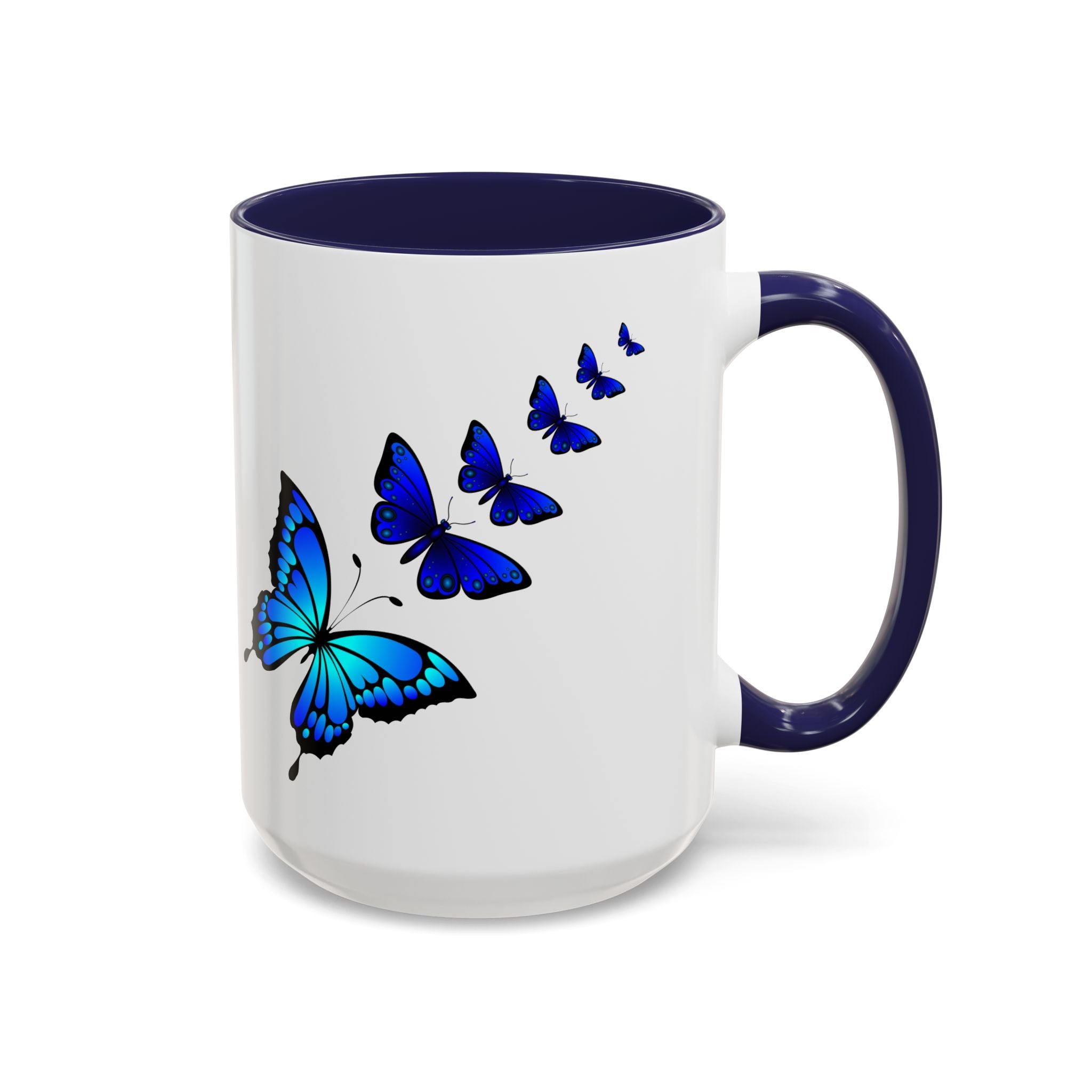 Butterfly Accent Coffee Mug | Colorful Butterfly Design | Perfect Gift for Nature Lovers | Home & Office Decor | 11oz & 15oz