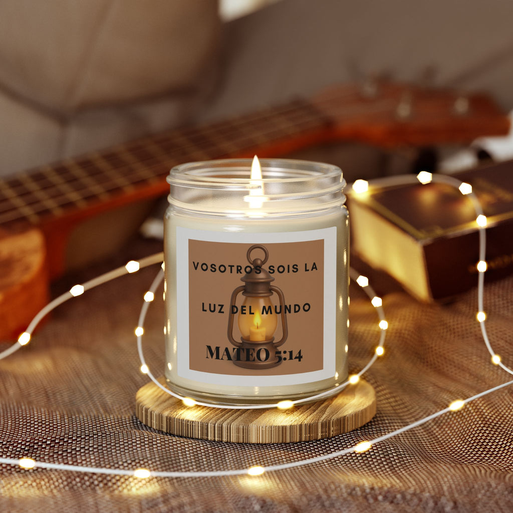 Scented Candle — Coconut Apricot Wax (4oz/9oz) — “Vosotros Sois la Luz del Mundo” Mateo 5:14