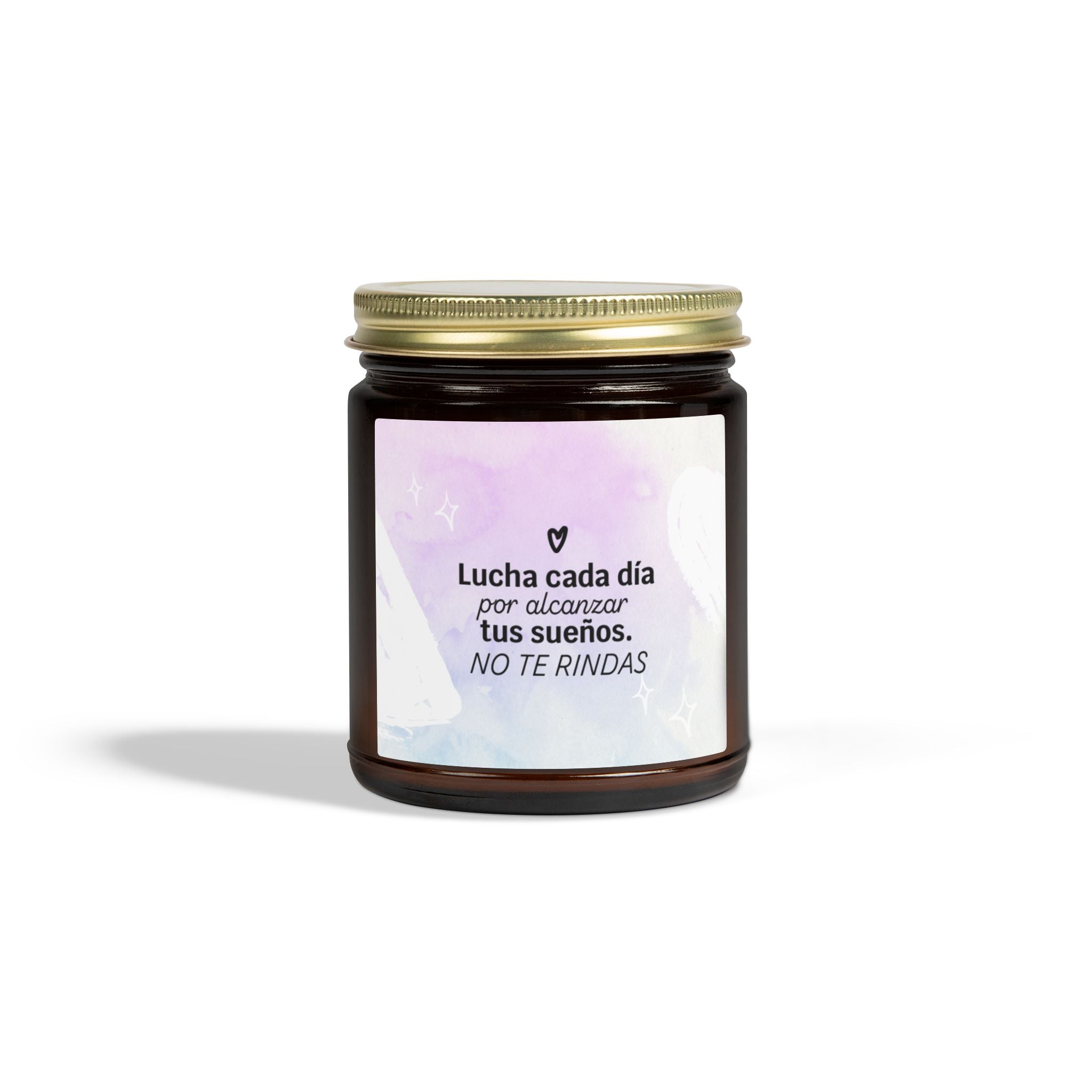 Motivational Spanish Scented Candle — Coconut Apricot (4oz/9oz) — "Lucha cada día... NO TE RINDAS"