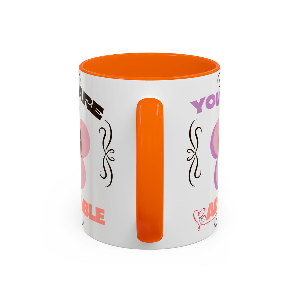 You Are Adorable Coffee Mug — Cute Pink Flower Accent Mug (11/15oz)