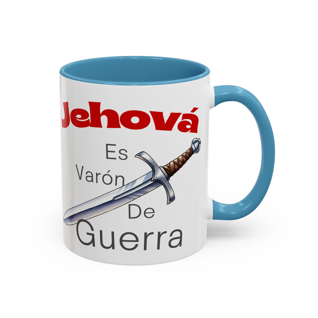 Jehovah Es Varón de Guerra Coffee Mug — Spanish Faith Sword Accent Mug (11/15oz)