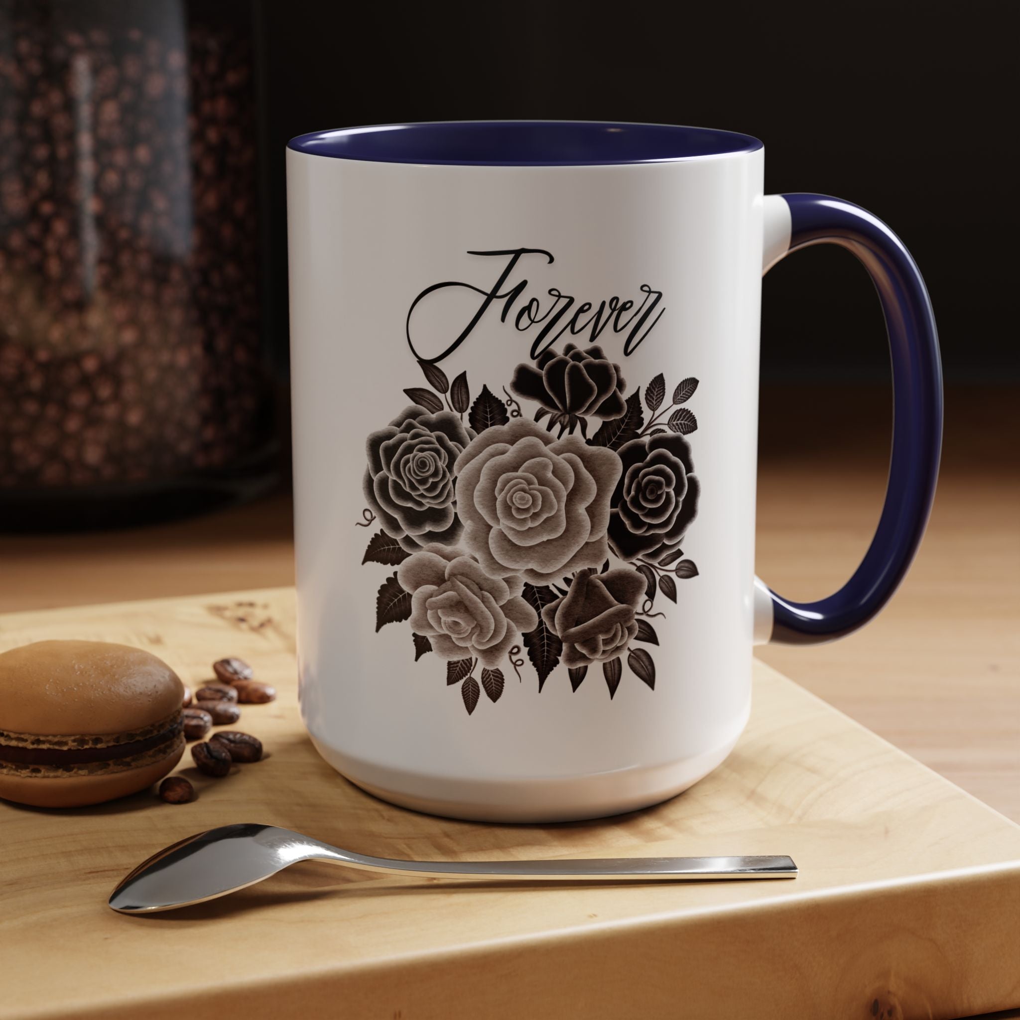 Elegant Floral Accent Coffee Mug for Coffee Lovers, Gift for Her, Home Decor, Valentine's Day, Birthday
