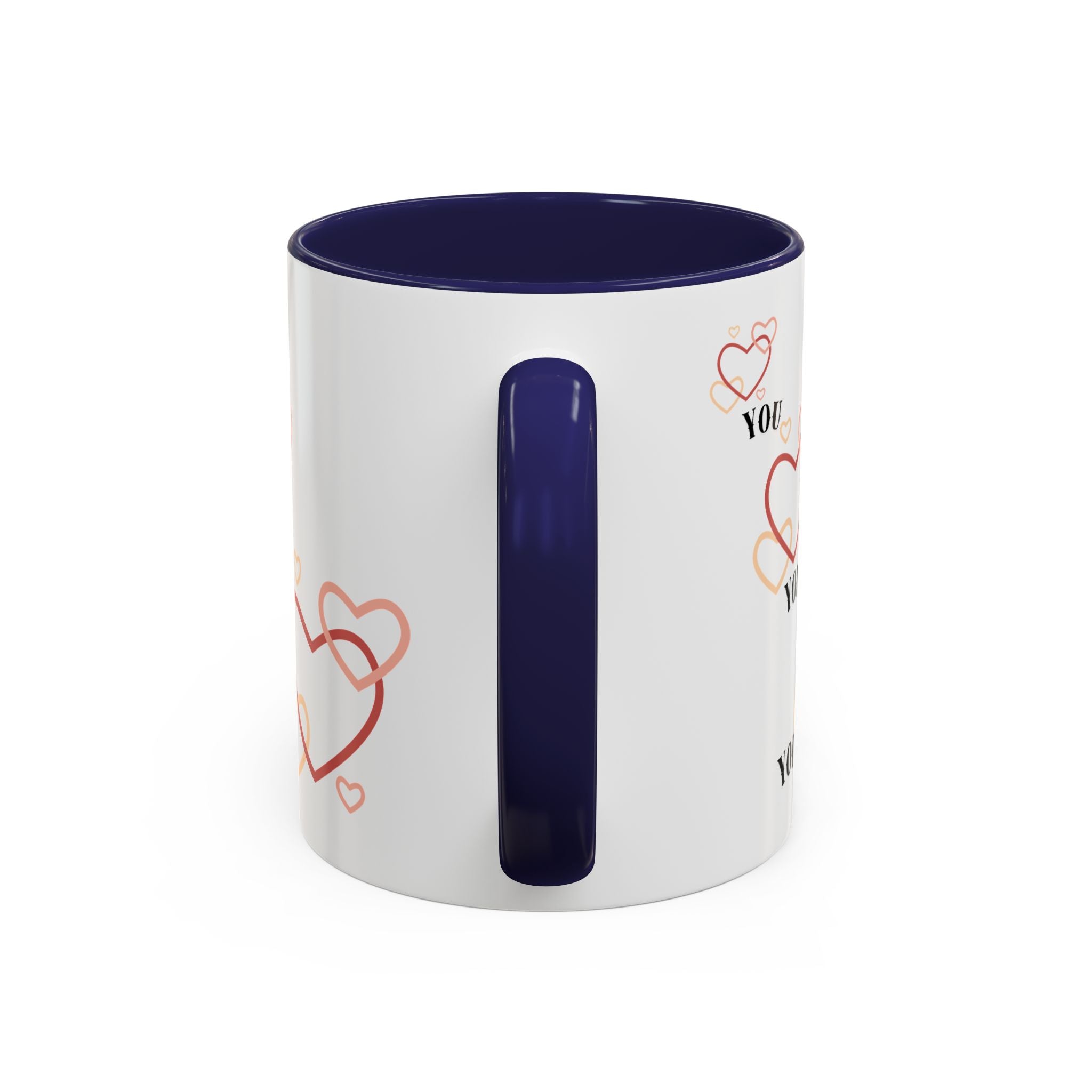 Love You Accent Coffee Mug, Valentine's Day Gift, Heart Mug, Cute Coffee Cup, Romantic Beverage Container