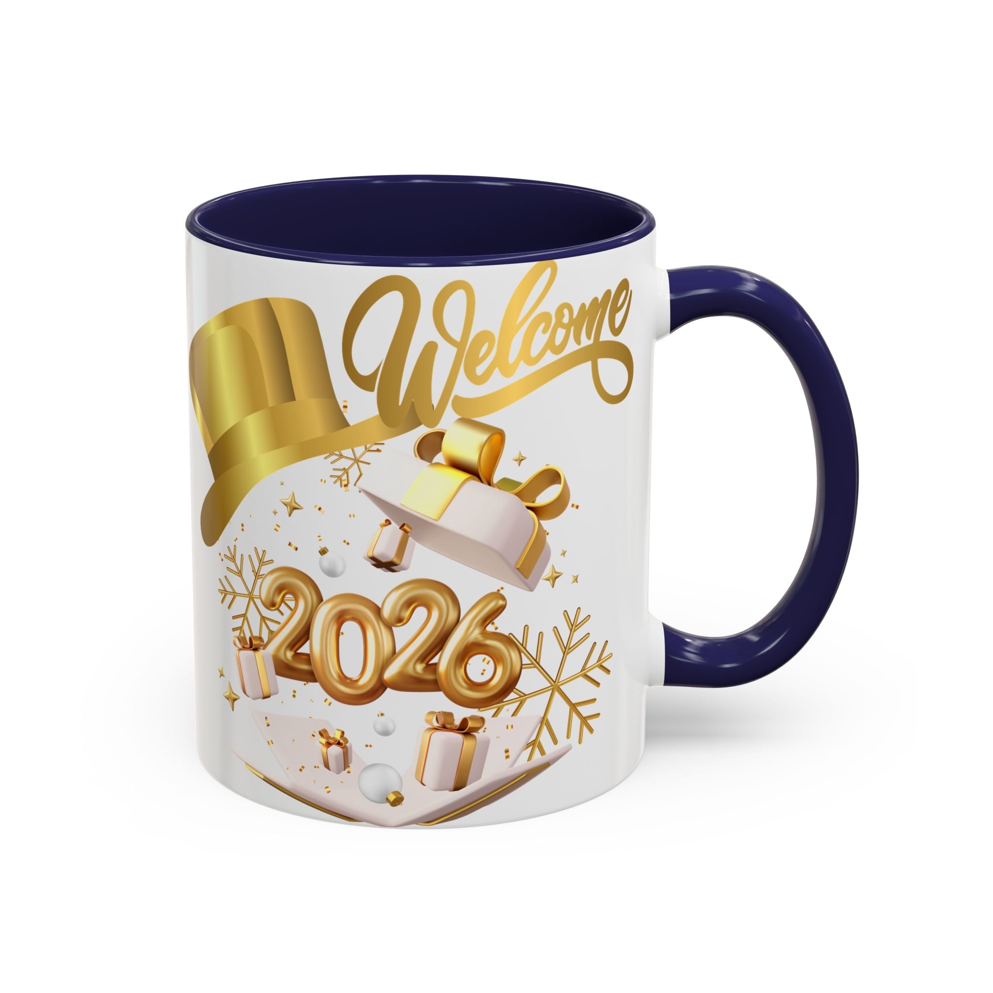 2026 New Year Coffee Mug — "Welcome 2026" Gold Celebration Accent Mug