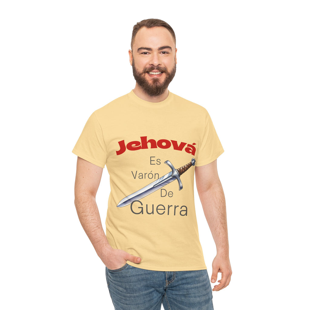 Jehová Es Varón De Guerra T-Shirt — Spanish Christian Sword Design