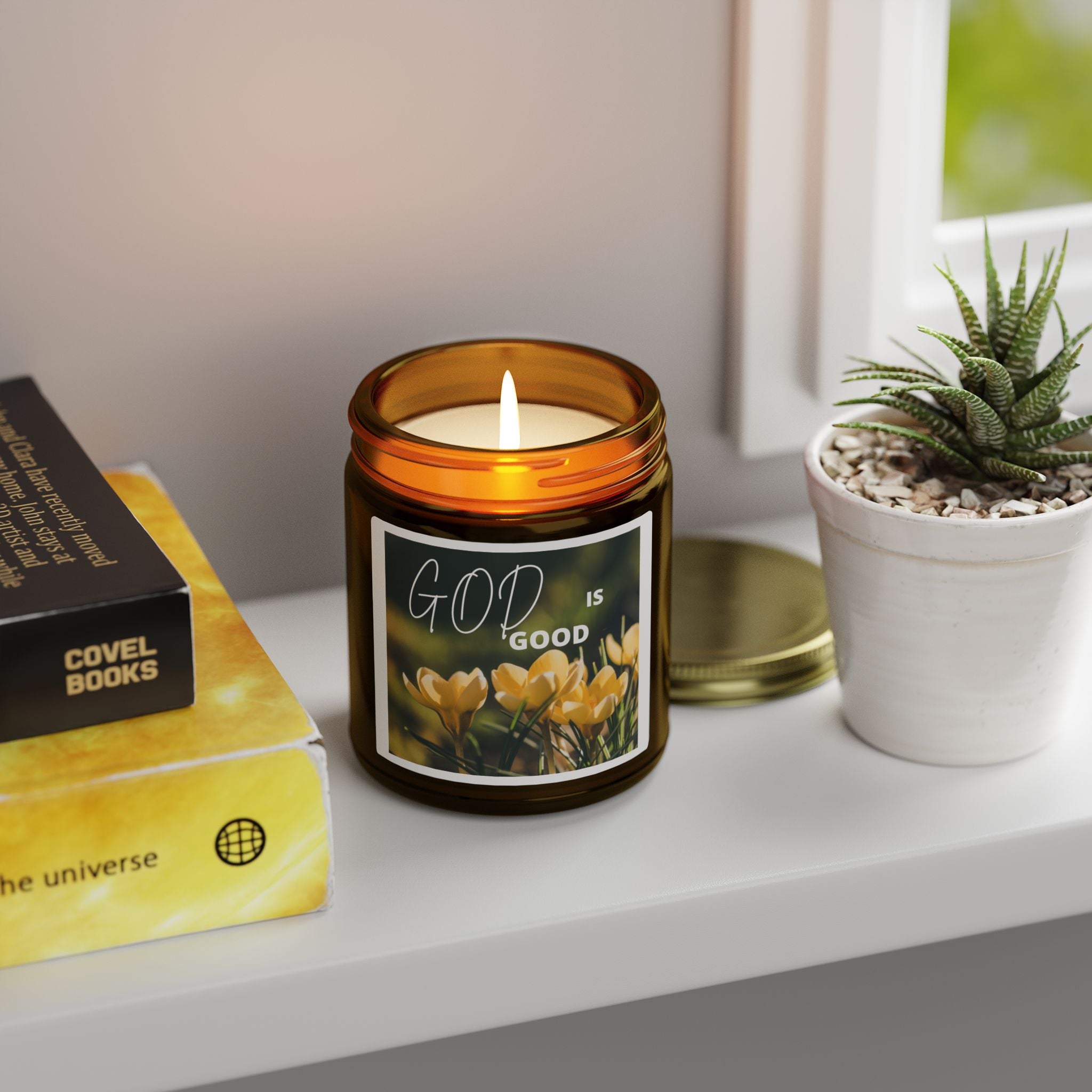 God Is Good Scented Candle — Coconut Apricot Wax (4oz, 9oz)