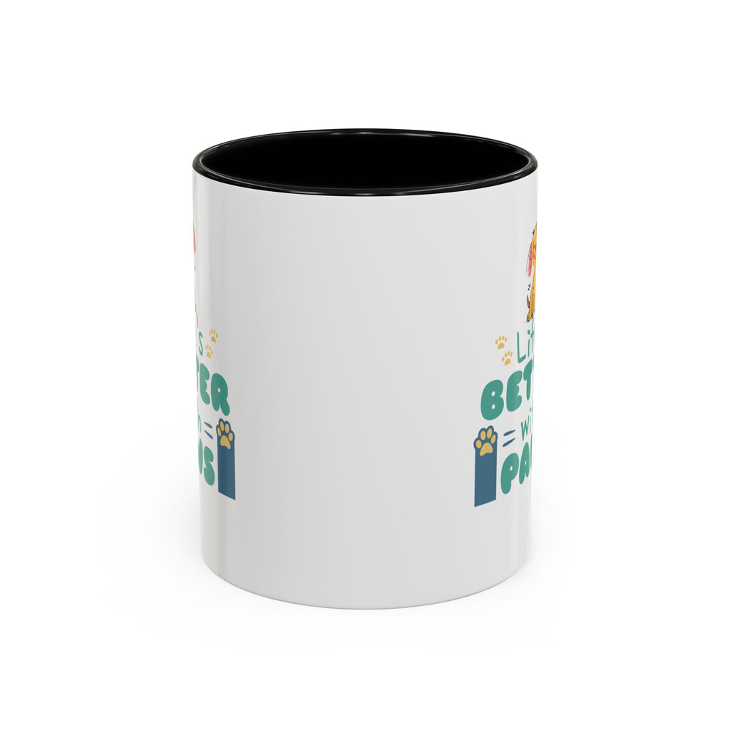 Life's Better with Paws Mug - Pet Lover's Coffee Cup, Dog Themed Gift, Animal Lover Present, Cute Ceramic Mug, Fun Pet Owner Gift