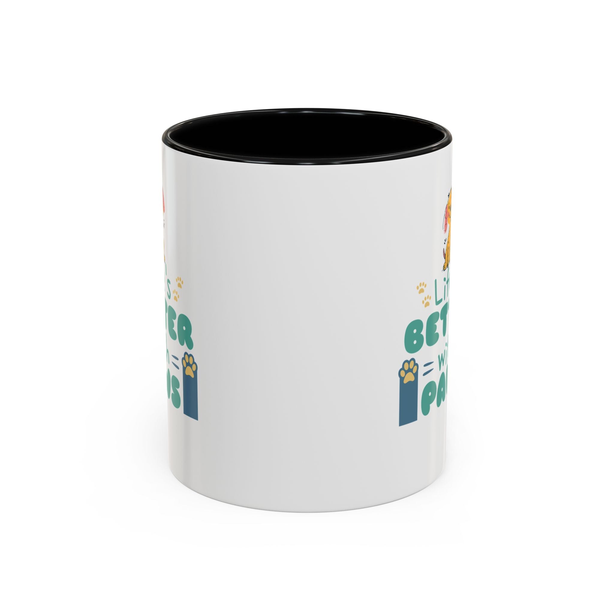 Life's Better with Paws Mug - Pet Lover's Coffee Cup, Dog Themed Gift, Animal Lover Present, Cute Ceramic Mug, Fun Pet Owner Gift
