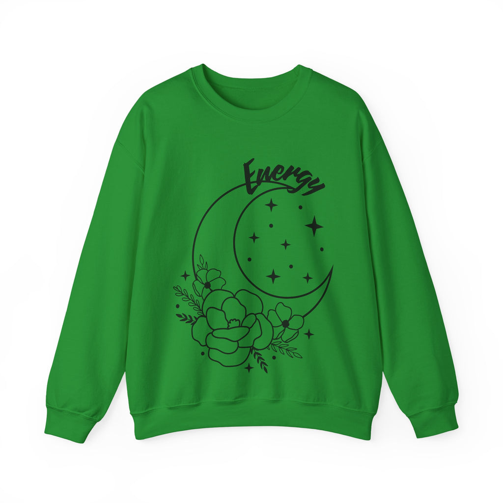 Celestial Energy Sweatshirt, Moon and Flowers Crewneck, Cozy Unisex Top, Astrology Gift, Spiritual Apparel, Birthday Gift, Everyday Wear