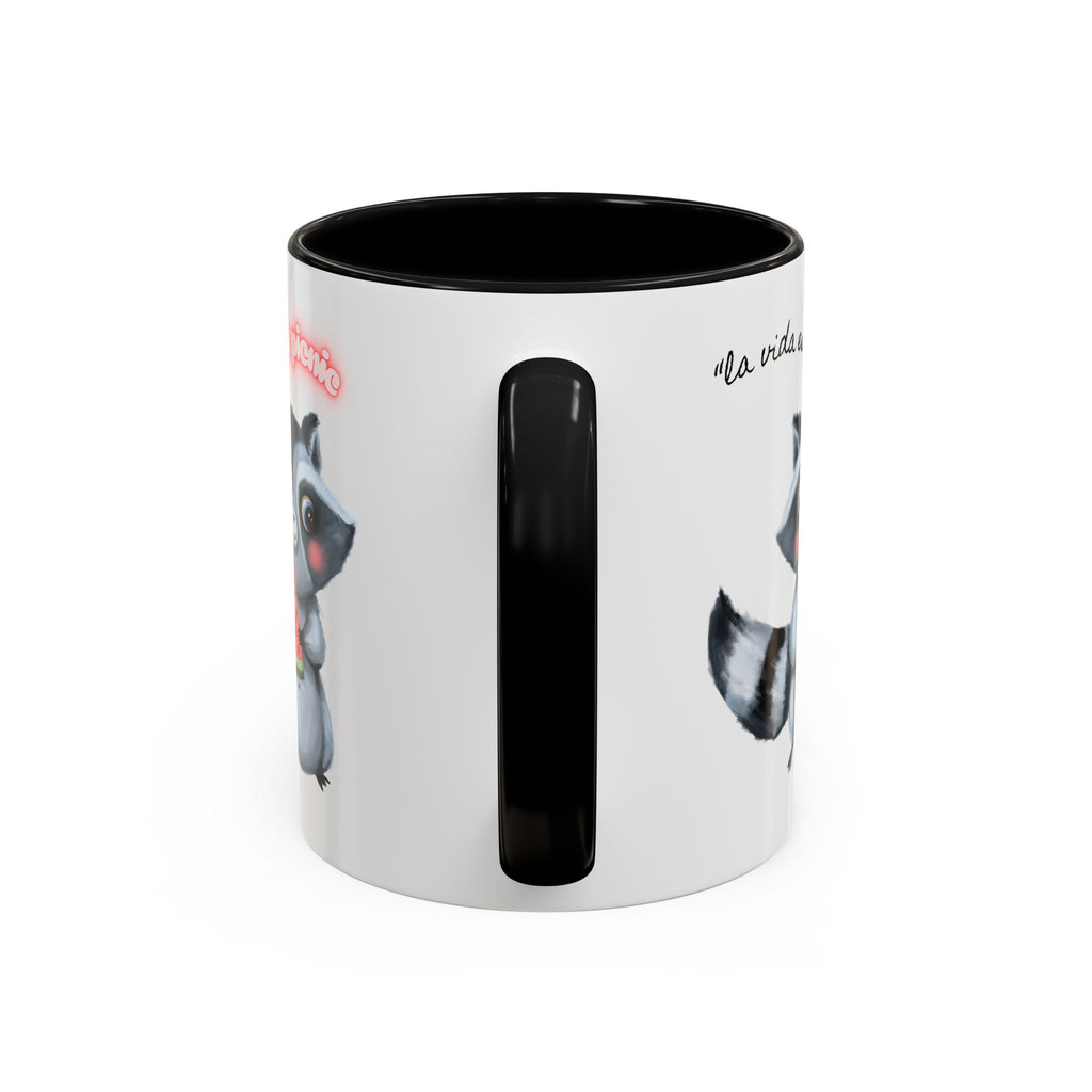 Raccoon-Themed Accent Coffee Mug | Cute Animal Mug for Home, Gift for Coffee Lovers, Nature Lovers, Birthday, Celebrate Life