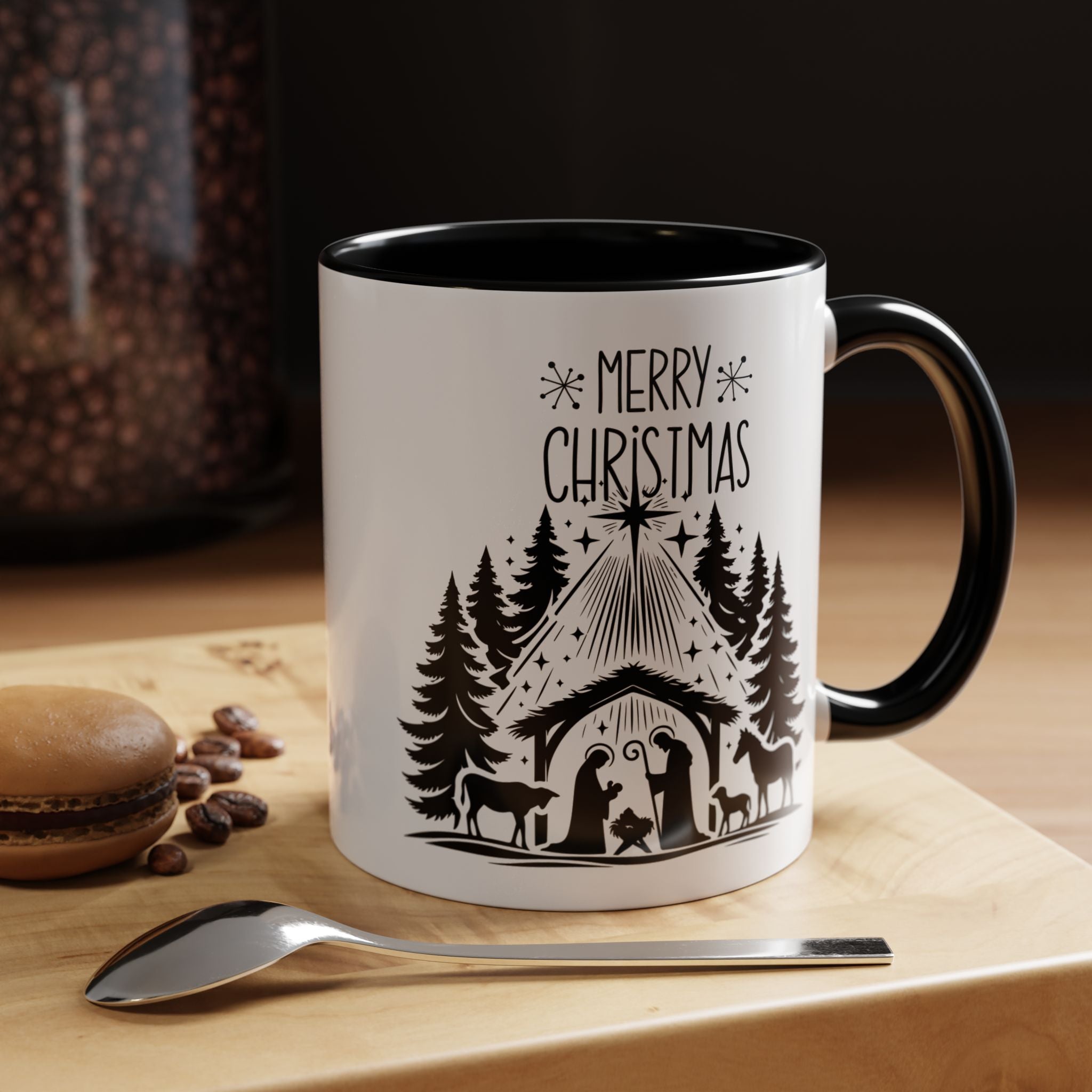 Cozy Holiday Coffee Mug, Winter Beverage Cup for Christmas, Gift for Nature Lovers, Camping Mug, Rustic Home Decor, Festive Drinkware