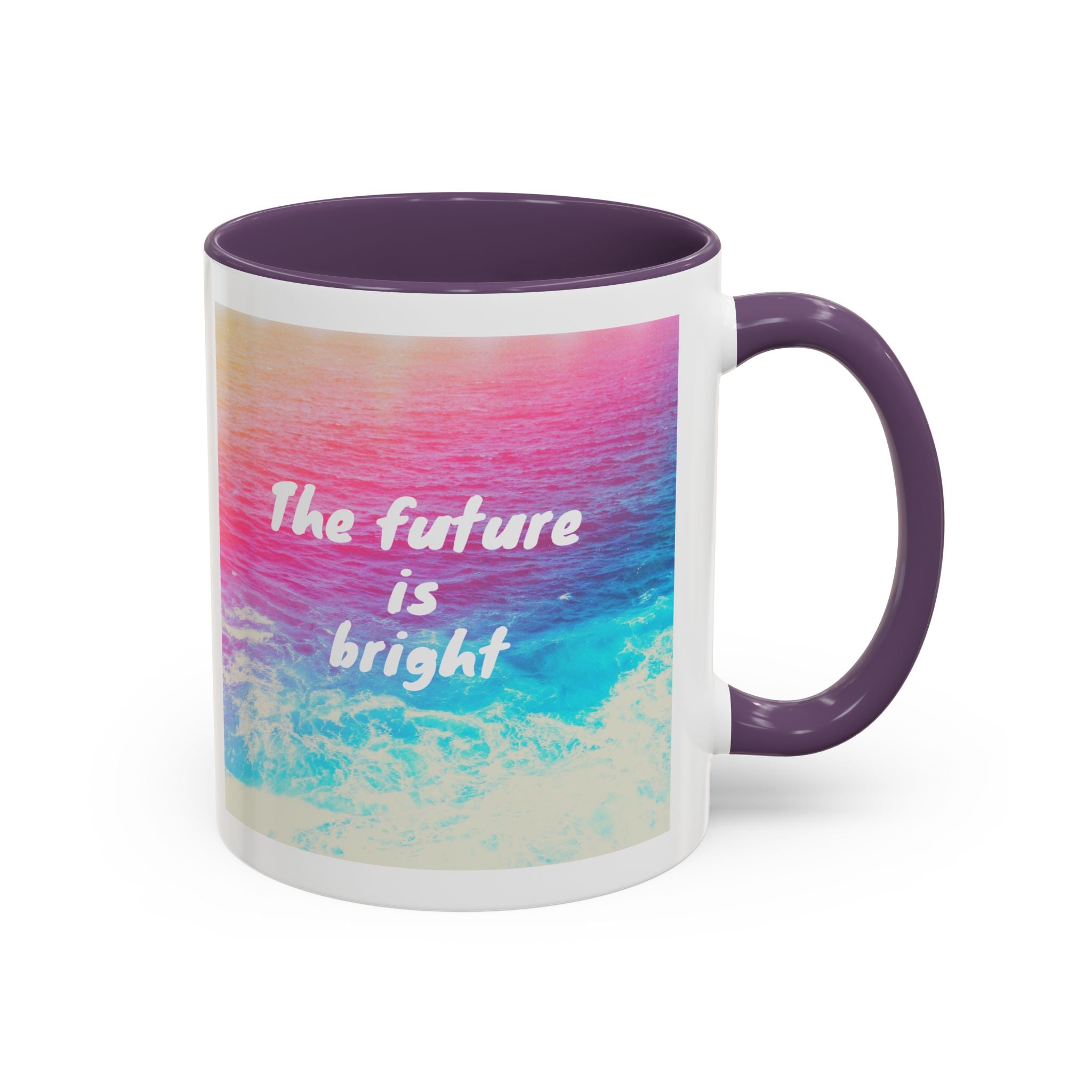 Ocean Background Future Is Bright Accent Coffee Mug (11, 15oz)