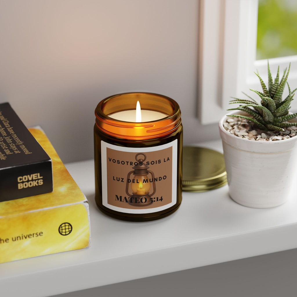Scented Candle — Coconut Apricot Wax (4oz/9oz) — “Vosotros Sois la Luz del Mundo” Mateo 5:14