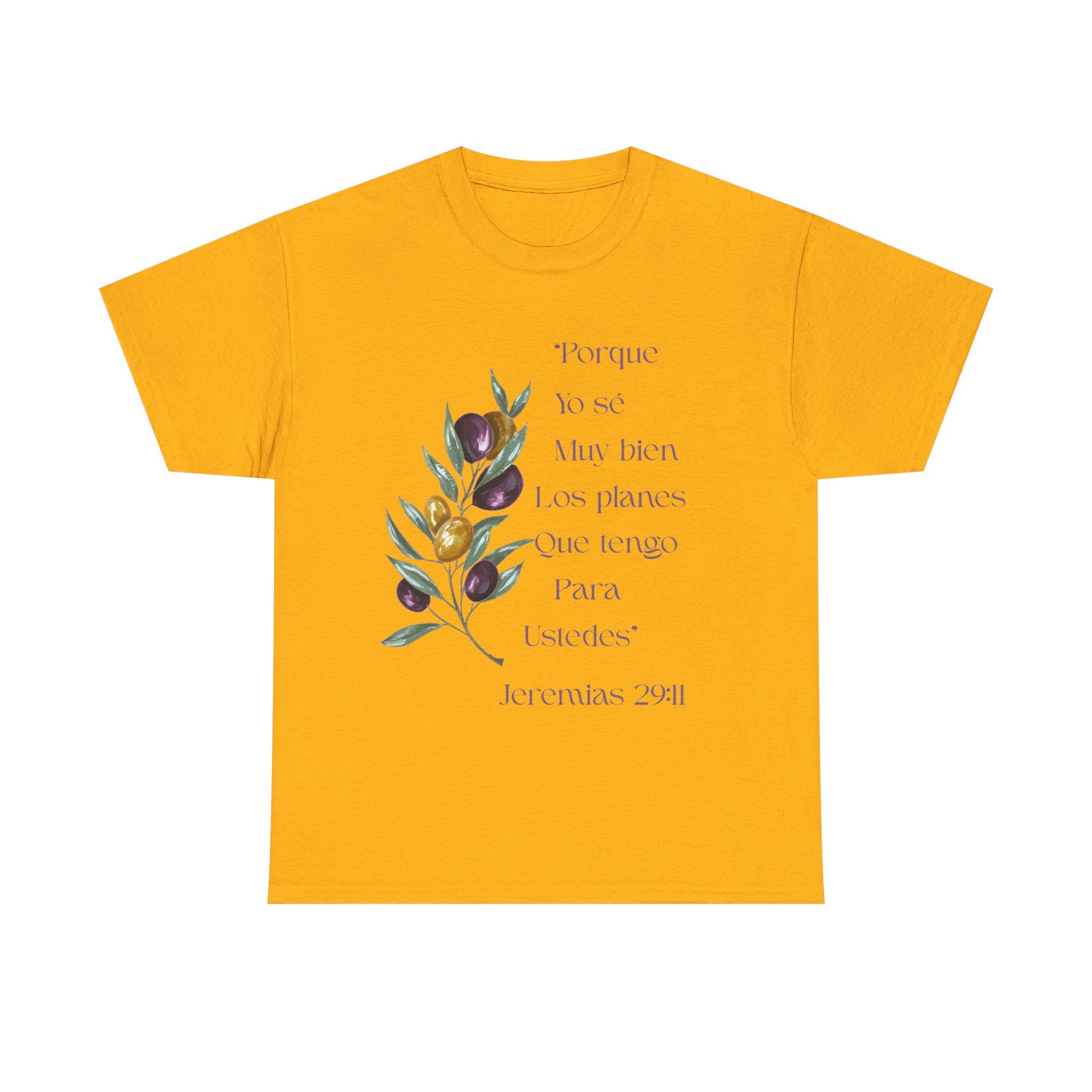 Olive Branch Scripture Tee — Jeremías 29:11 Spanish Floral Bible Verse T-Shirt