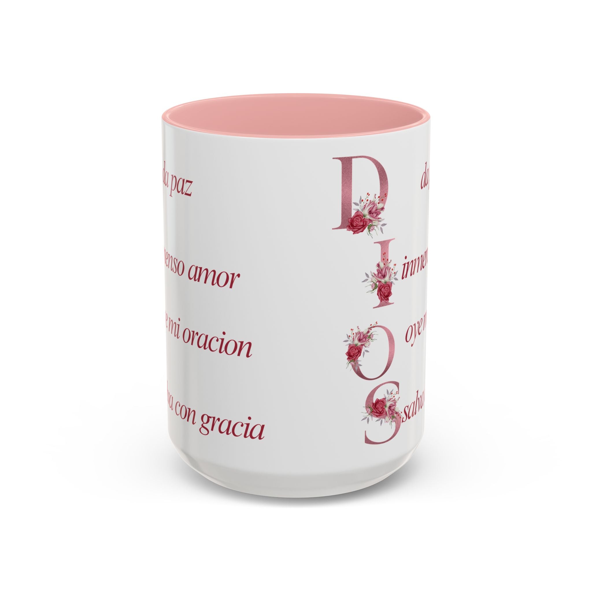 Inspirational Accent Coffee Mug with Floral Design - 11/15oz