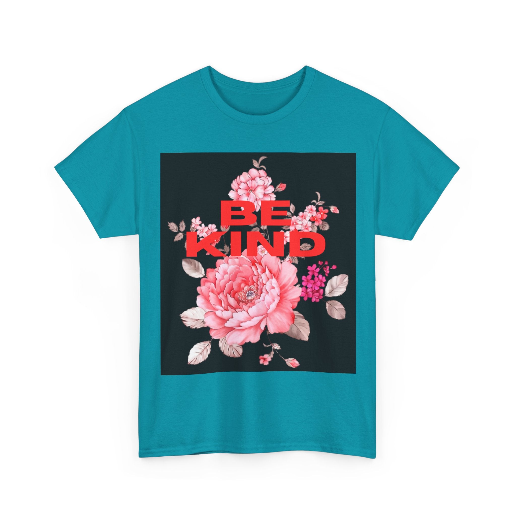 Unisex Heavy Cotton Tee - 'Be Kind' Floral Design, Motivational T-Shirt, Positive Vibes, Gifts for Friends, Casual Wear